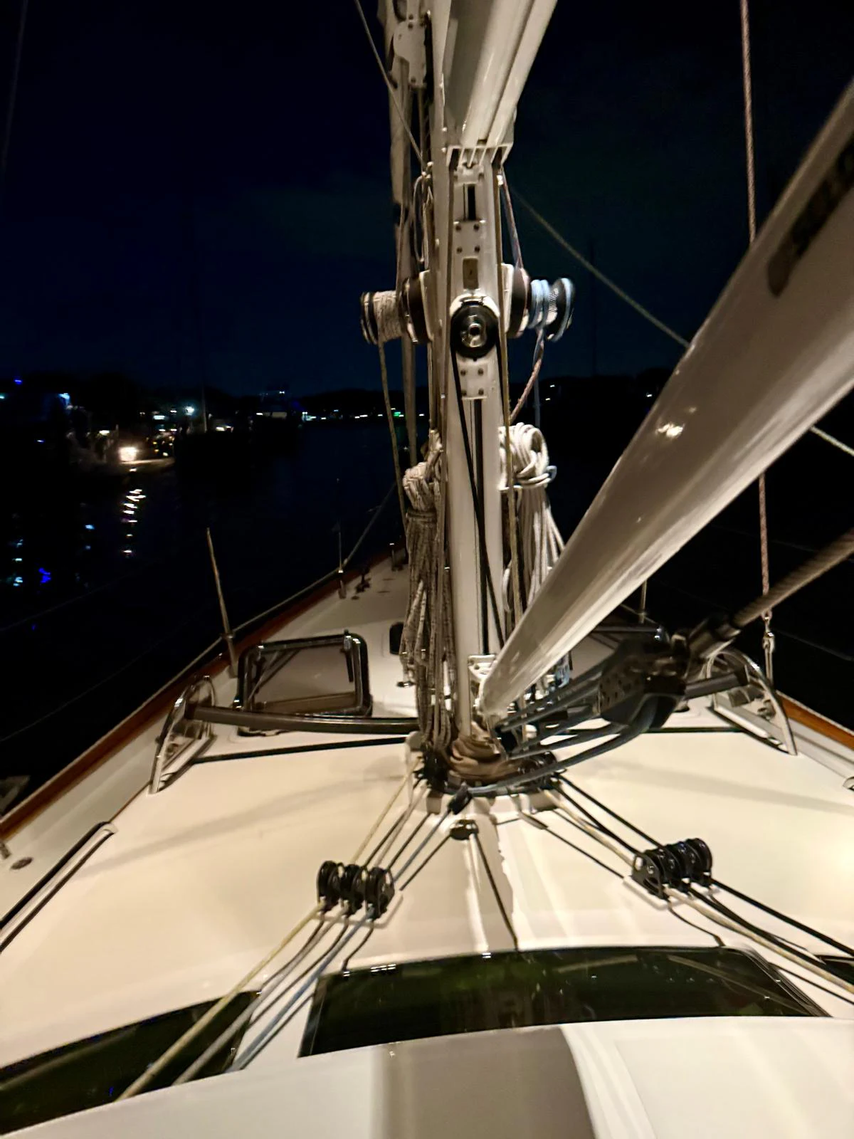 a metal object on a surface aboard SAUCY FOX Yacht for Sale