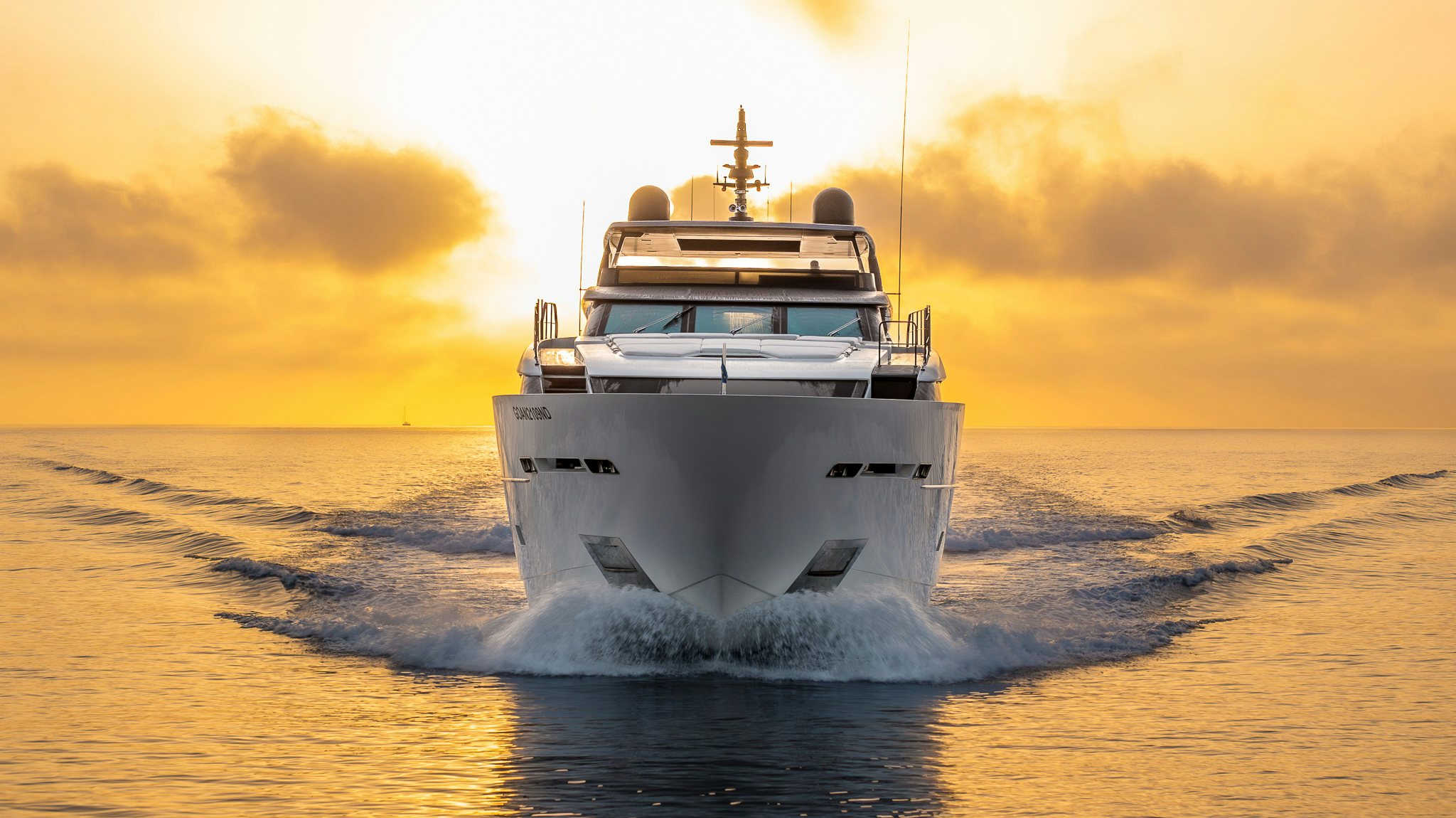 a boat in the water aboard BLUE ANGEL Yacht for Sale