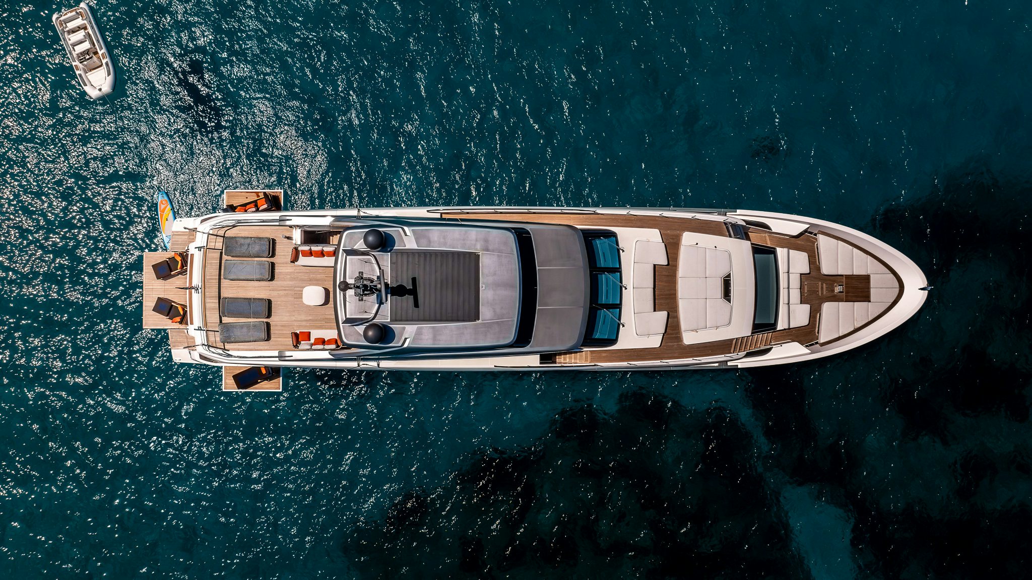 a high angle view of a ship aboard BLUE ANGEL Yacht for Sale