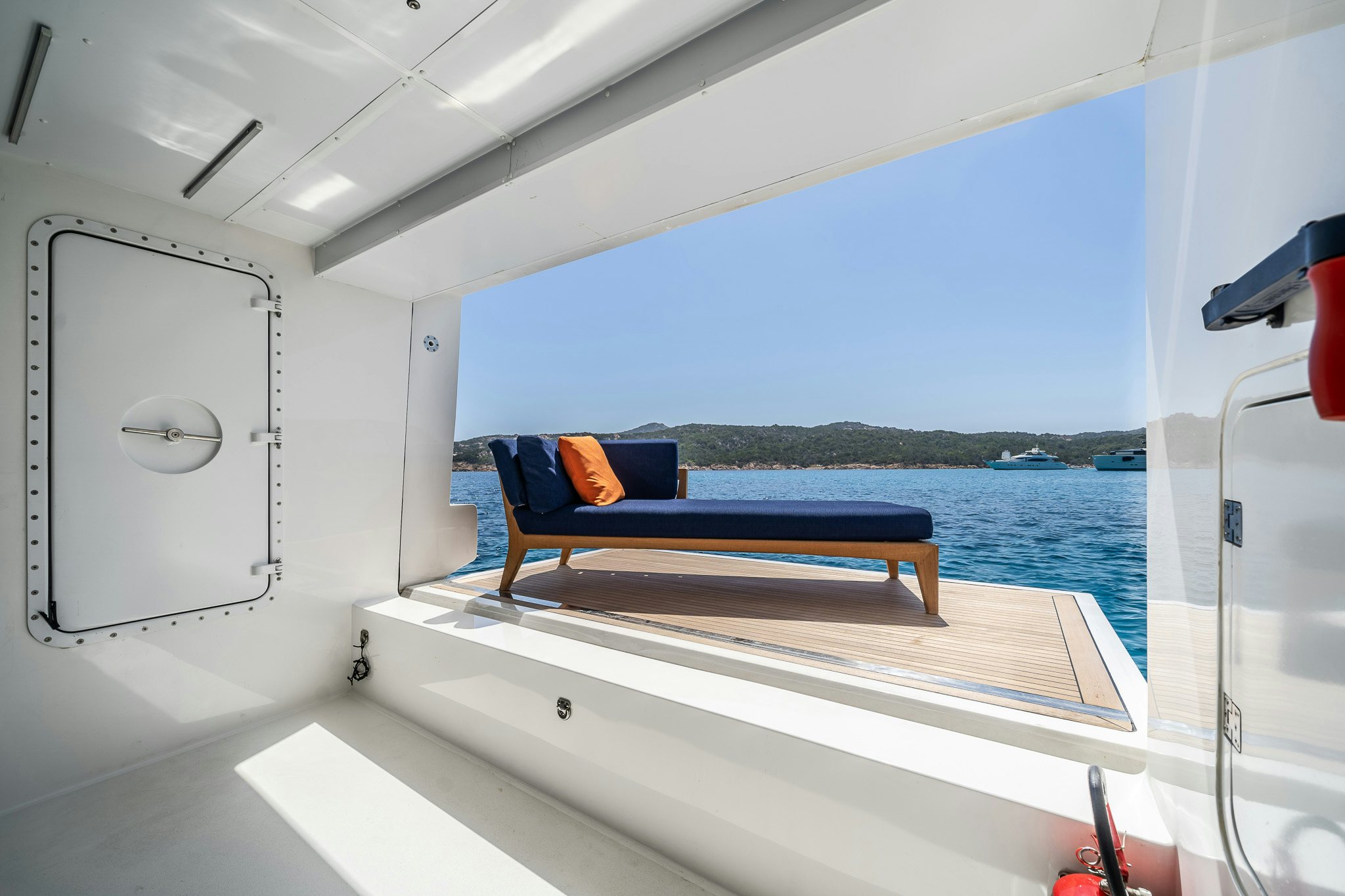 a boat on the water aboard BLUE ANGEL Yacht for Sale