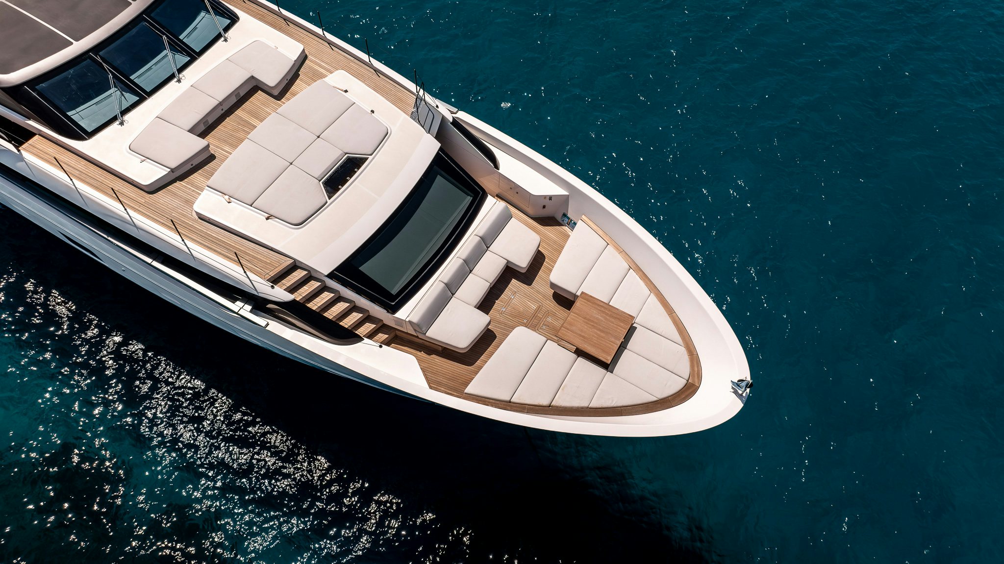 a high angle view of a boat aboard BLUE ANGEL Yacht for Sale