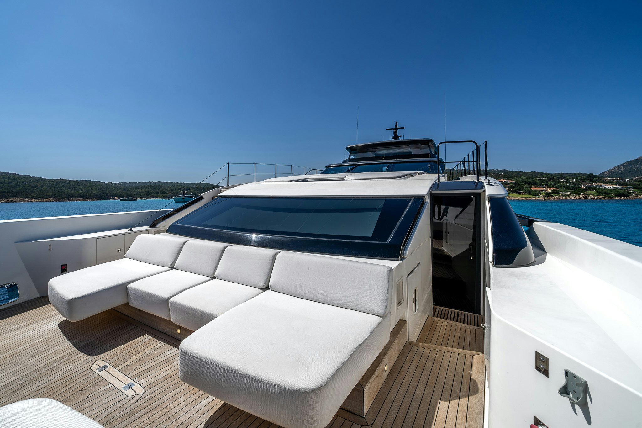 a boat on a deck aboard BLUE ANGEL Yacht for Sale