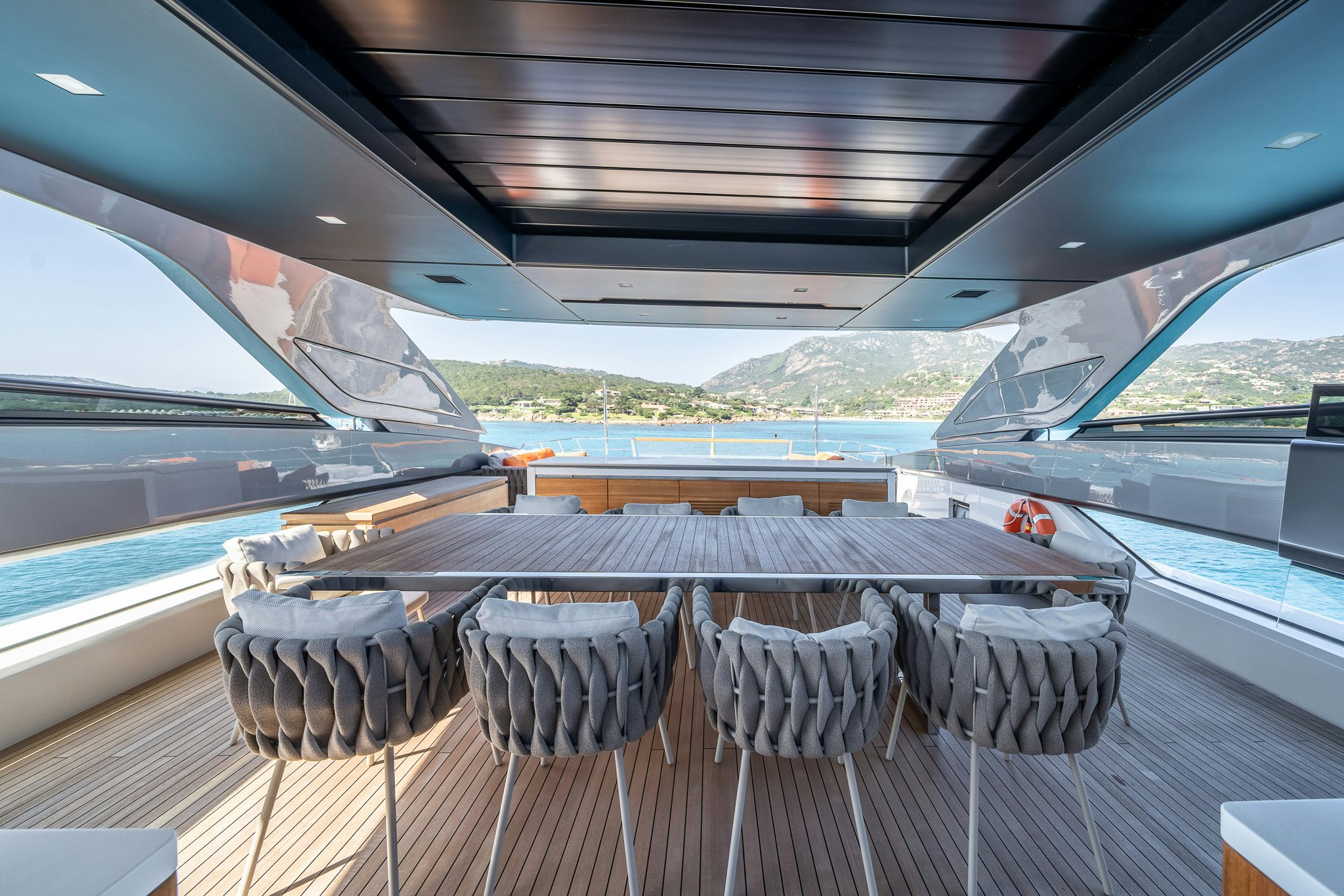 inside of a car aboard BLUE ANGEL Yacht for Sale