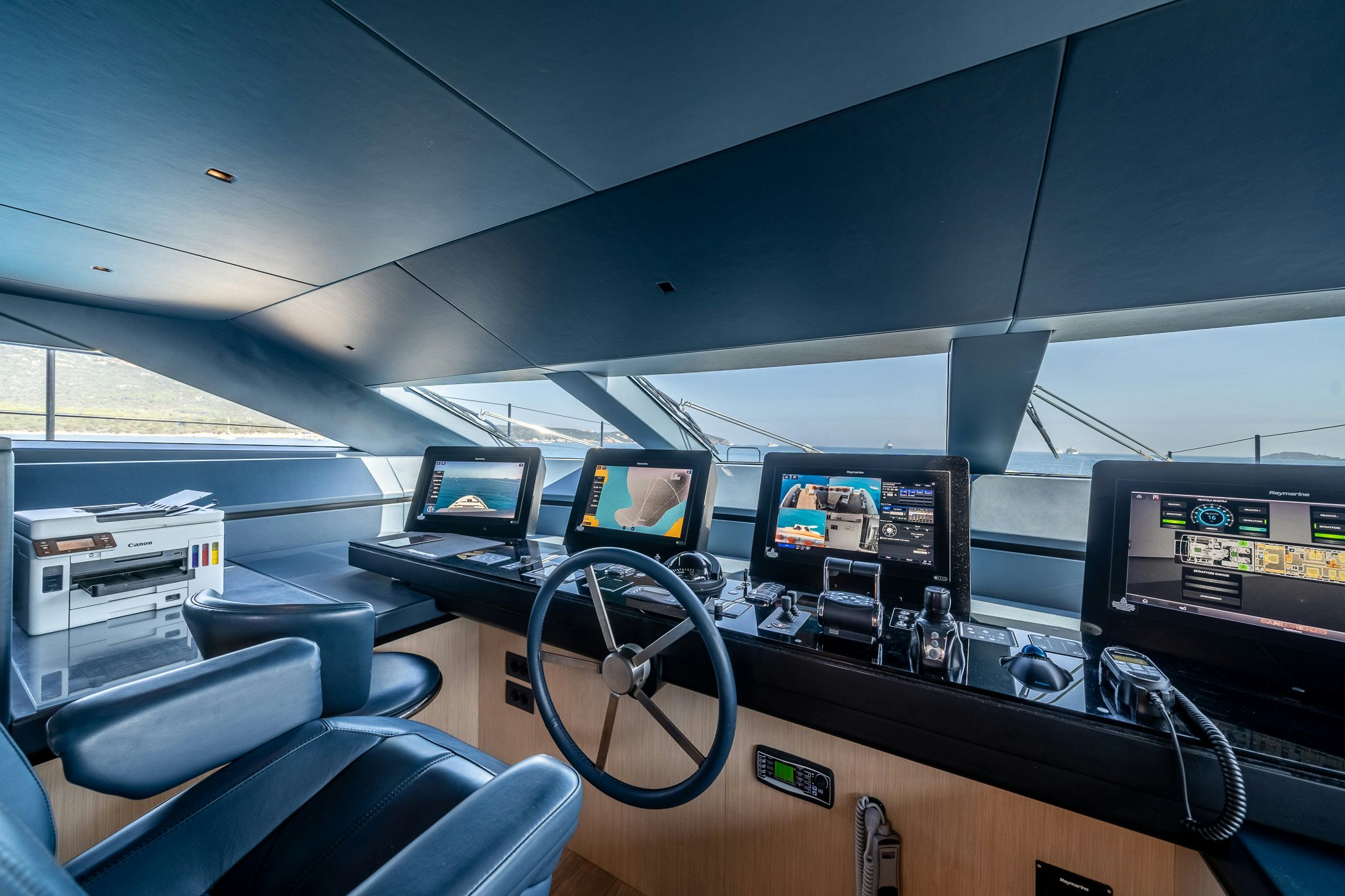 a room with many computers aboard BLUE ANGEL Yacht for Sale