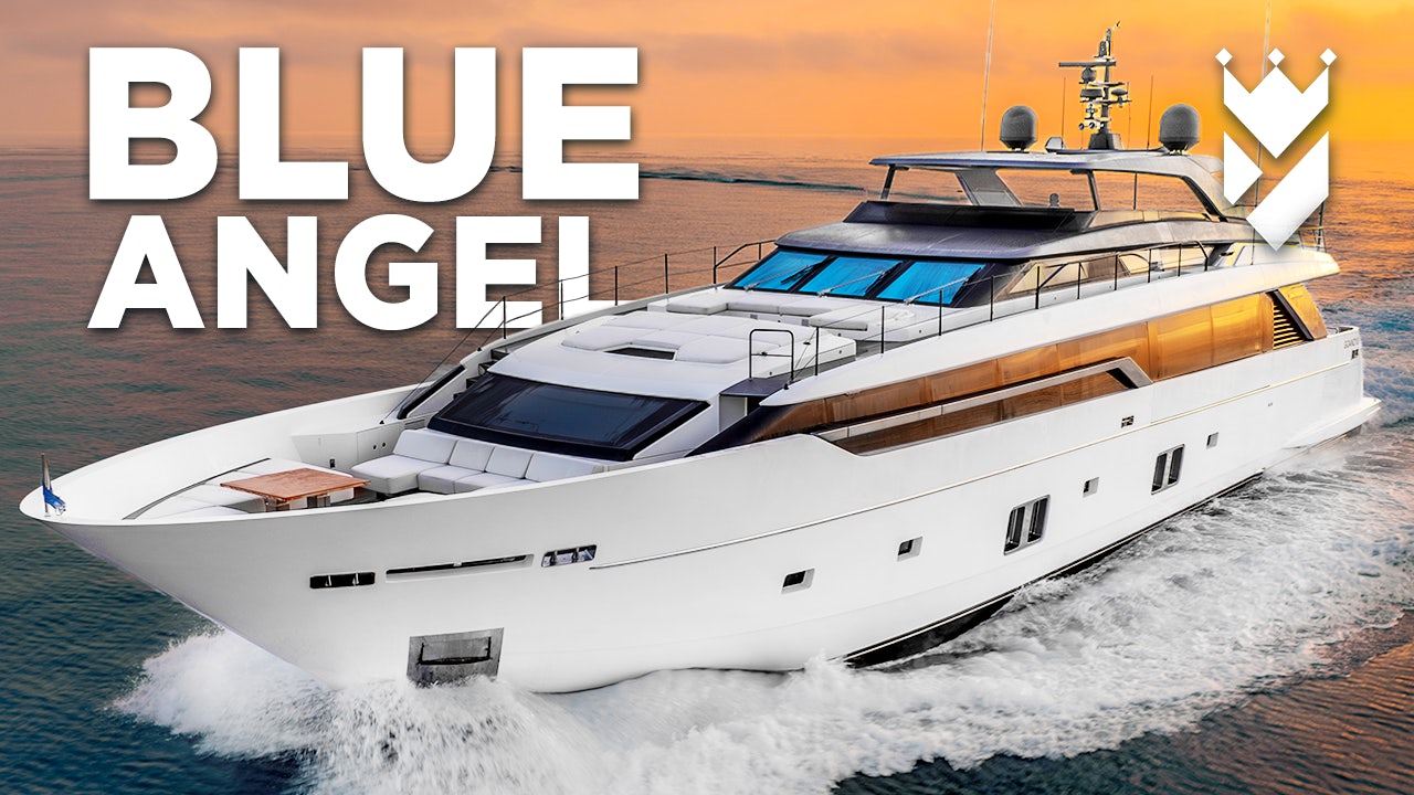 a boat on the beach aboard BLUE ANGEL Yacht for Sale