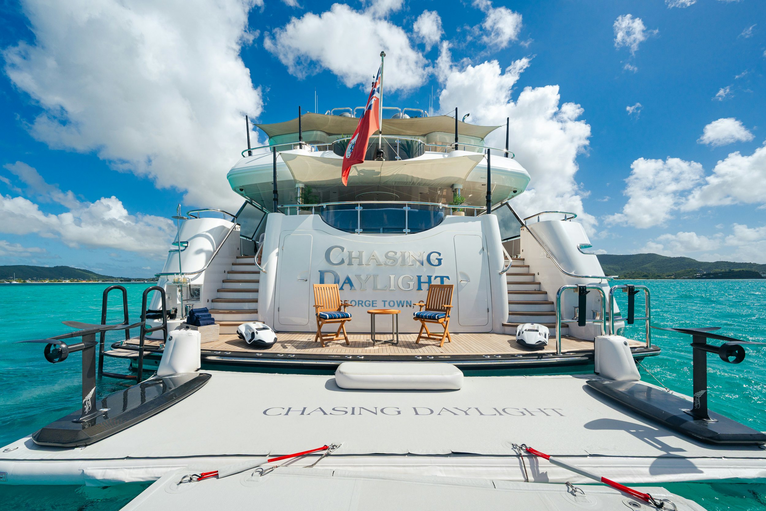 a boat on the water aboard CHASING DAYLIGHT Yacht for Charter