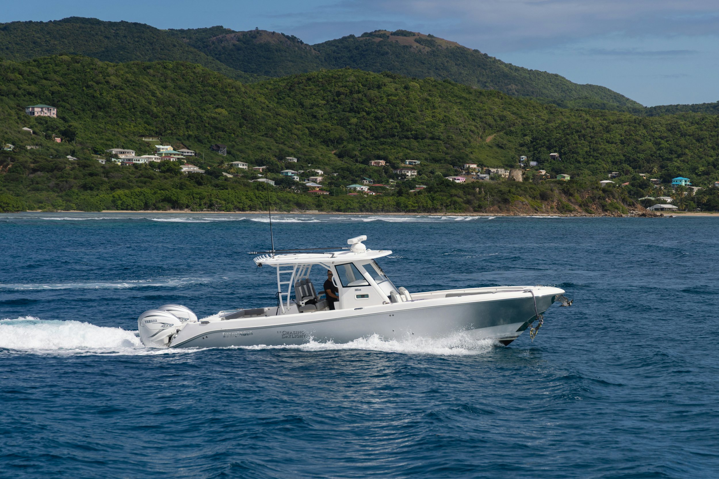 a boat on the water aboard CHASING DAYLIGHT Yacht for Charter