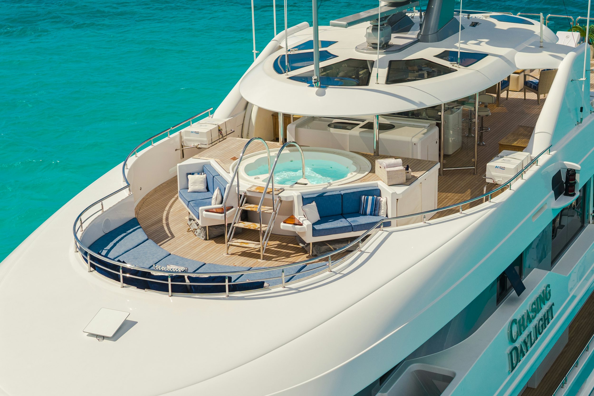 a boat on the water aboard CHASING DAYLIGHT Yacht for Charter