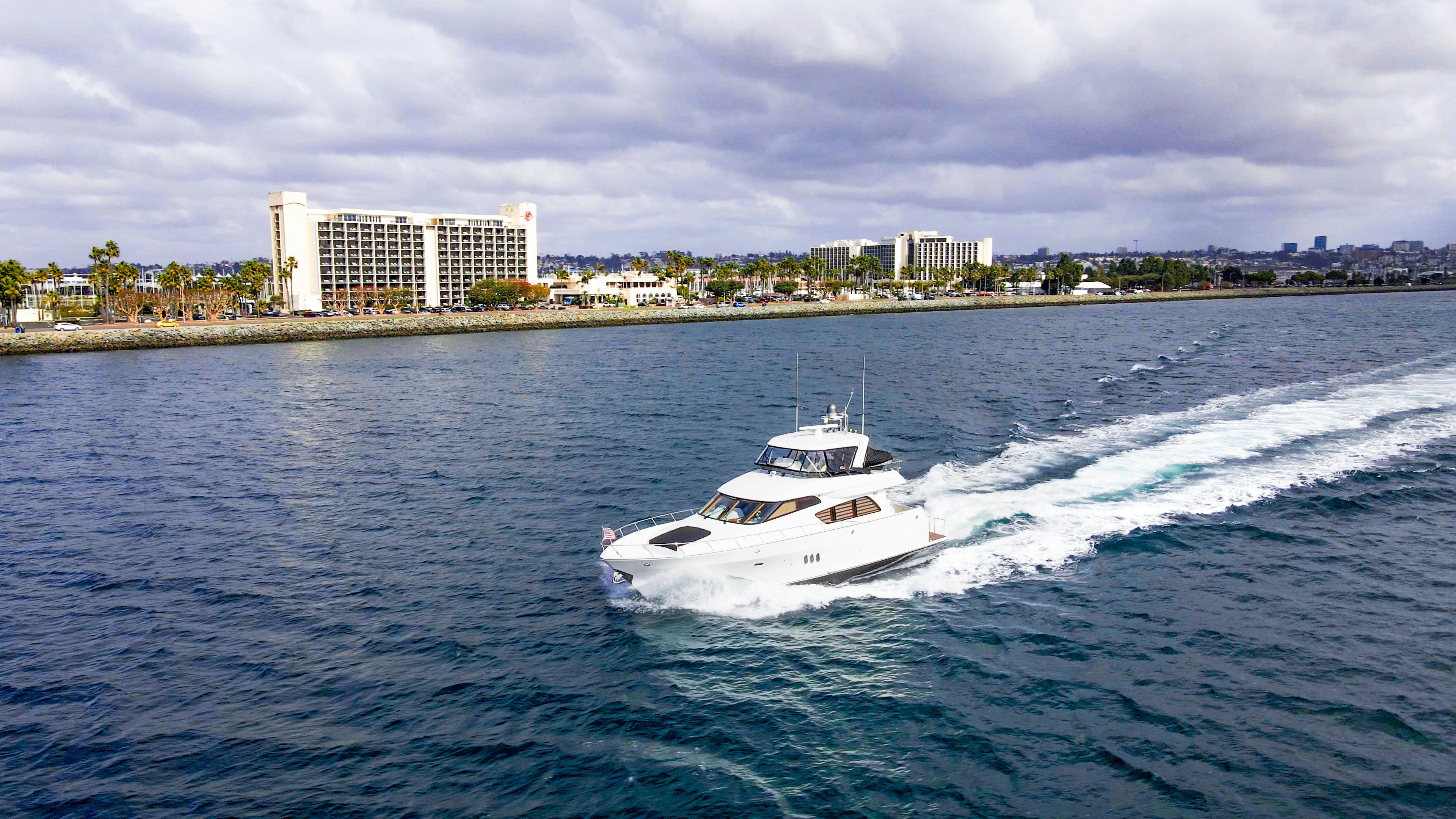a boat on the water aboard YOLO Yacht for Sale