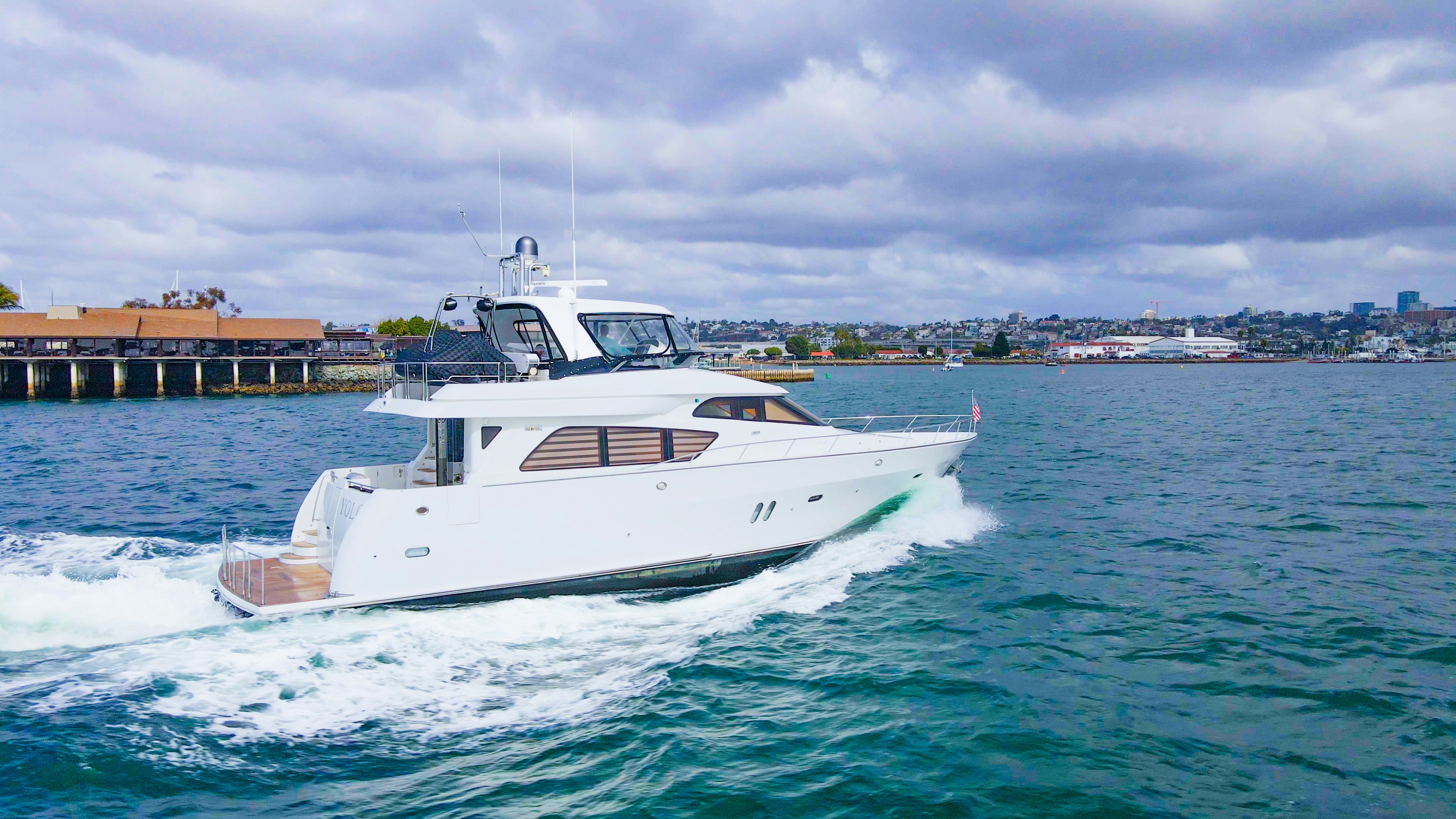 a boat on the water aboard YOLO Yacht for Sale