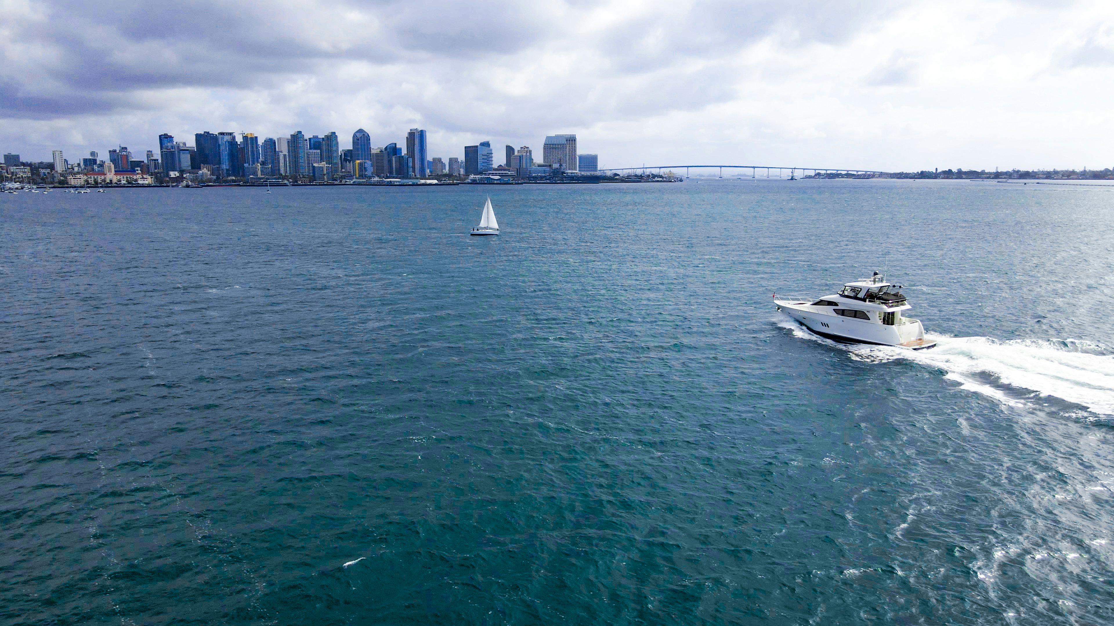 a boat sailing on the water aboard YOLO Yacht for Sale
