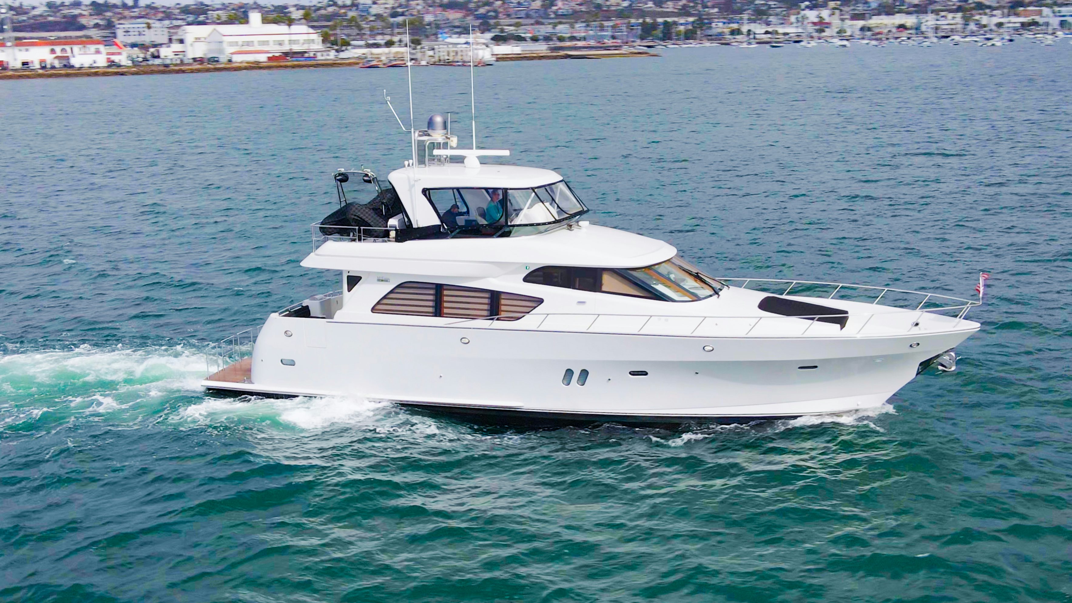 a boat in the water aboard YOLO Yacht for Sale