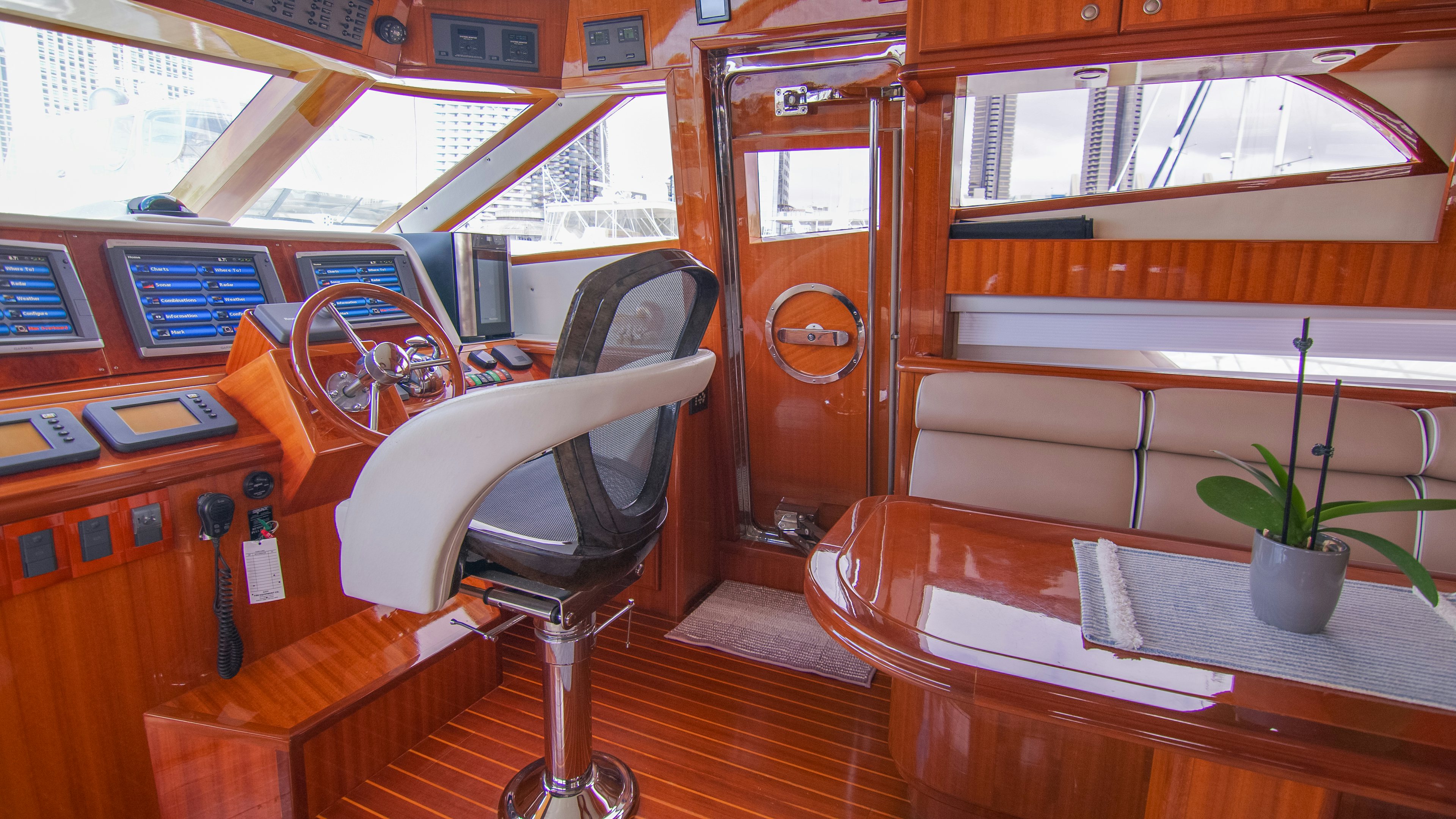 inside of a train aboard YOLO Yacht for Sale