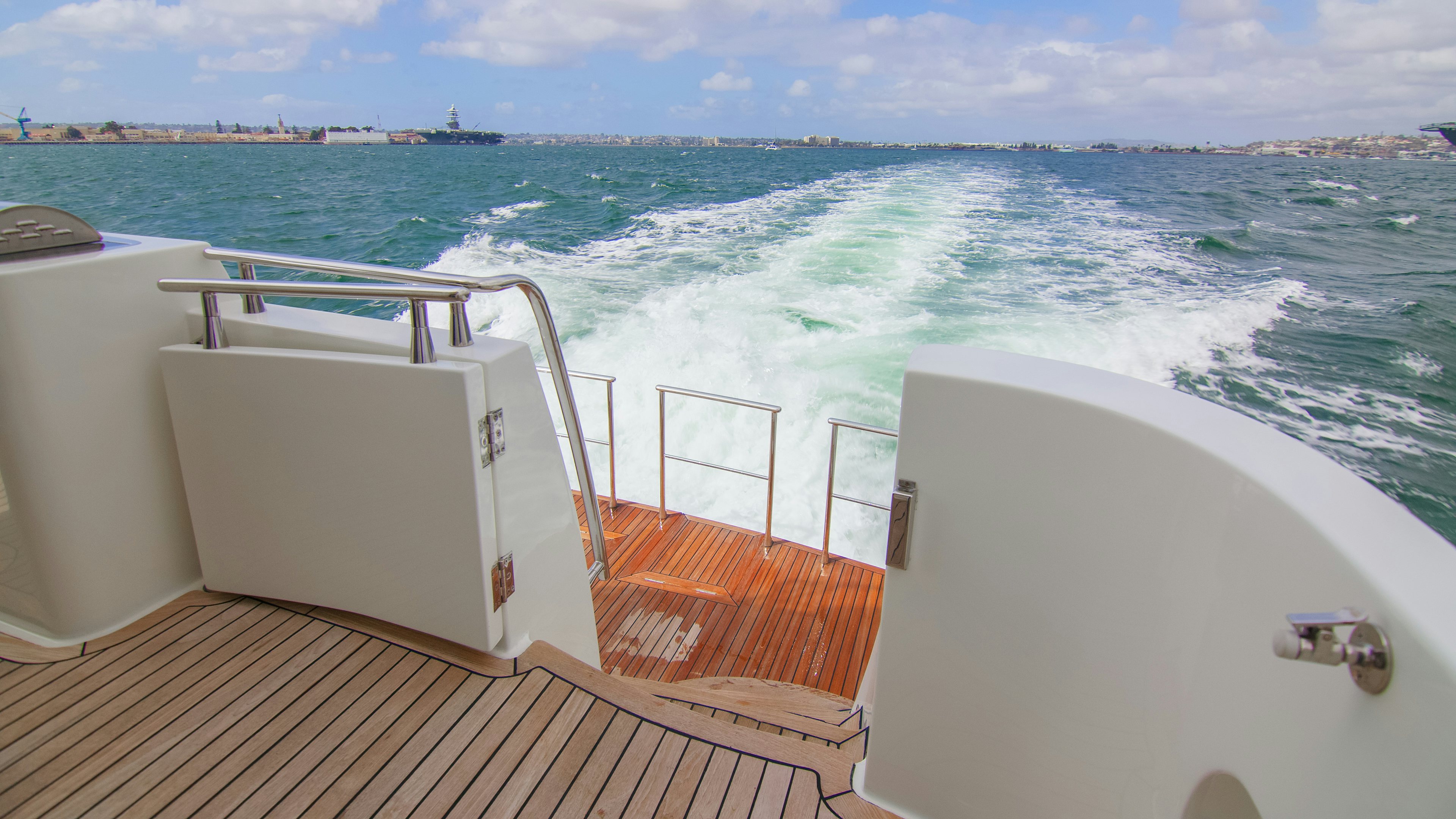 a boat on the water aboard YOLO Yacht for Sale