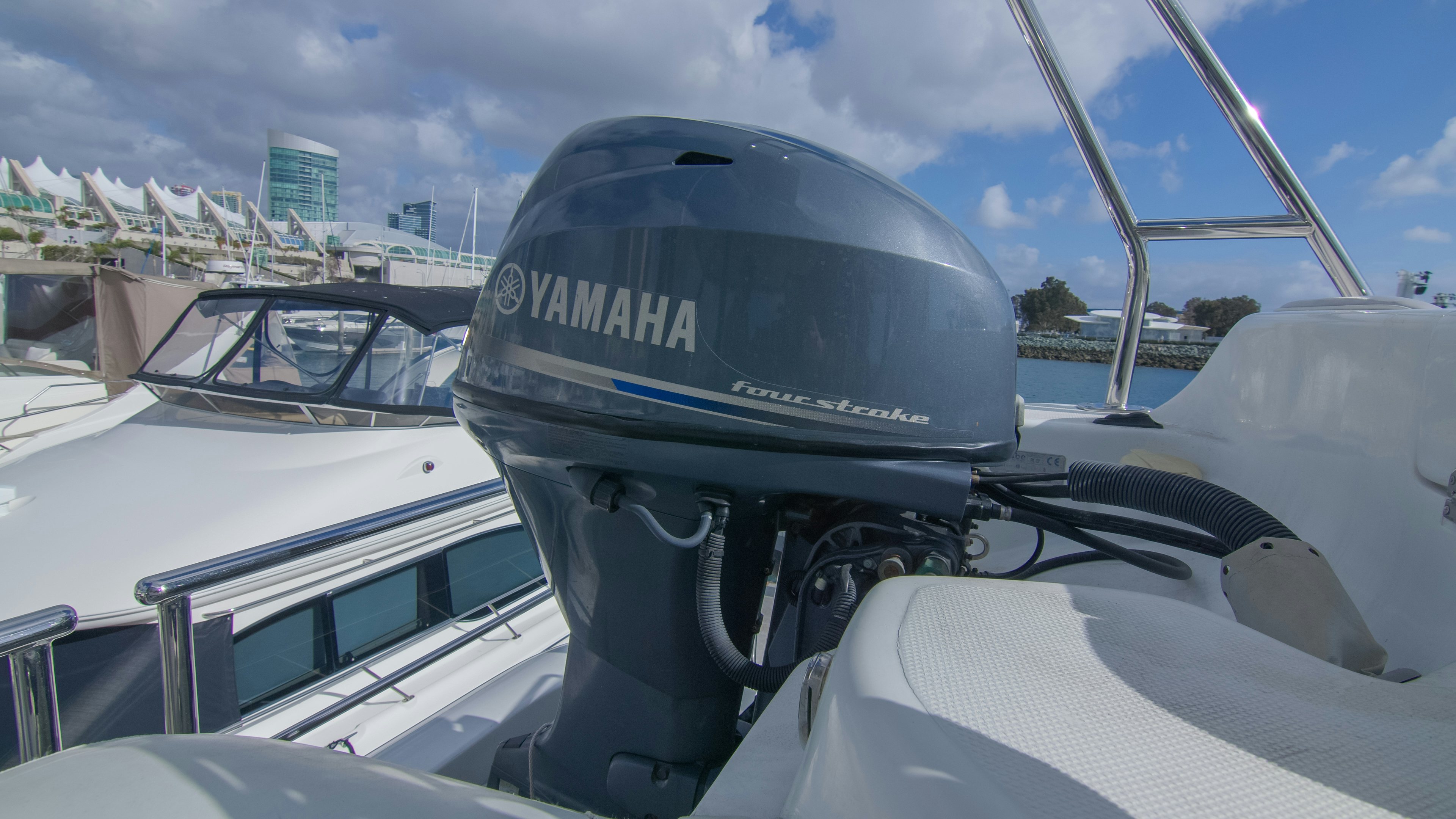 a helicopter on a boat aboard YOLO Yacht for Sale