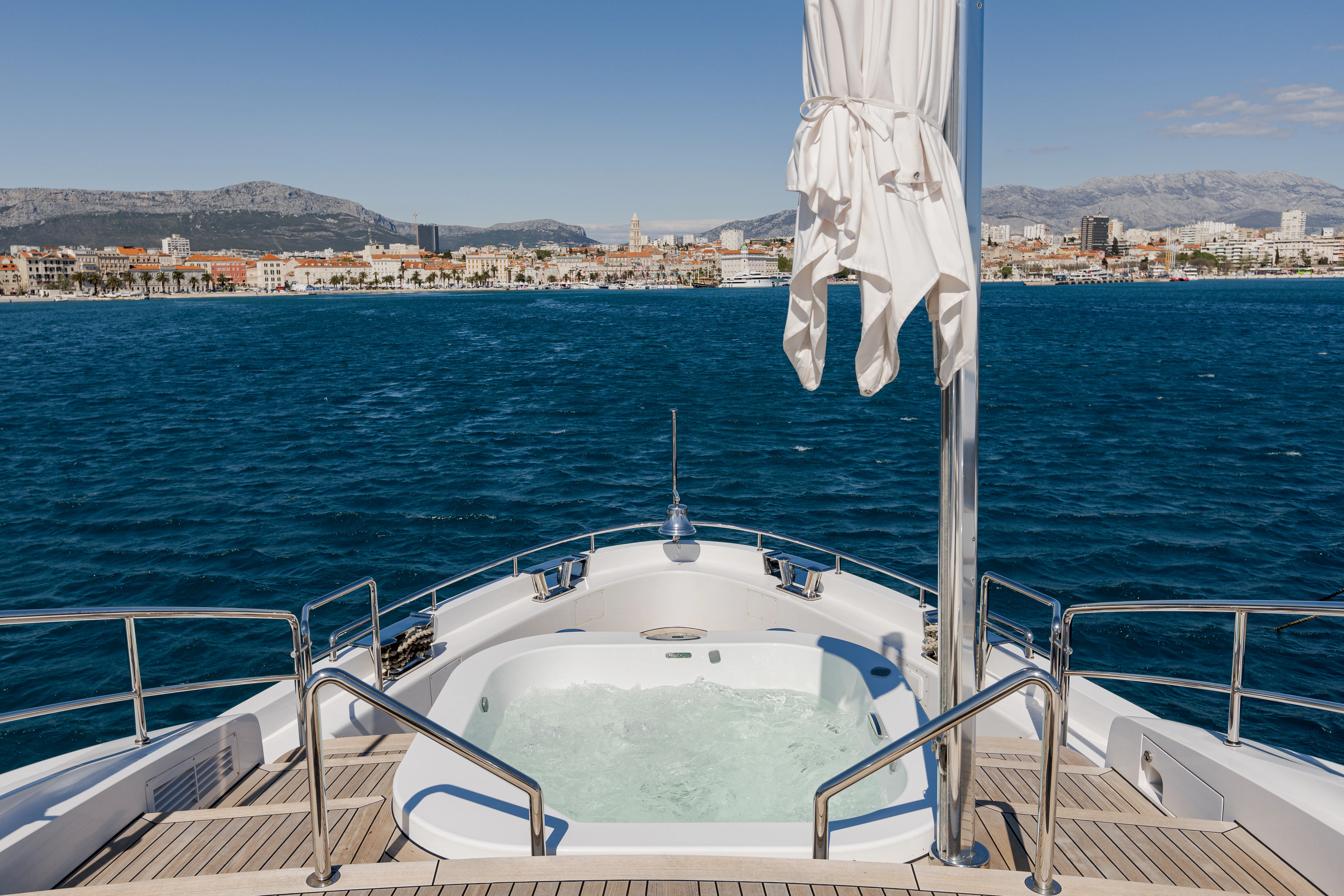 a boat on the water aboard BELLA VITA Yacht for Charter