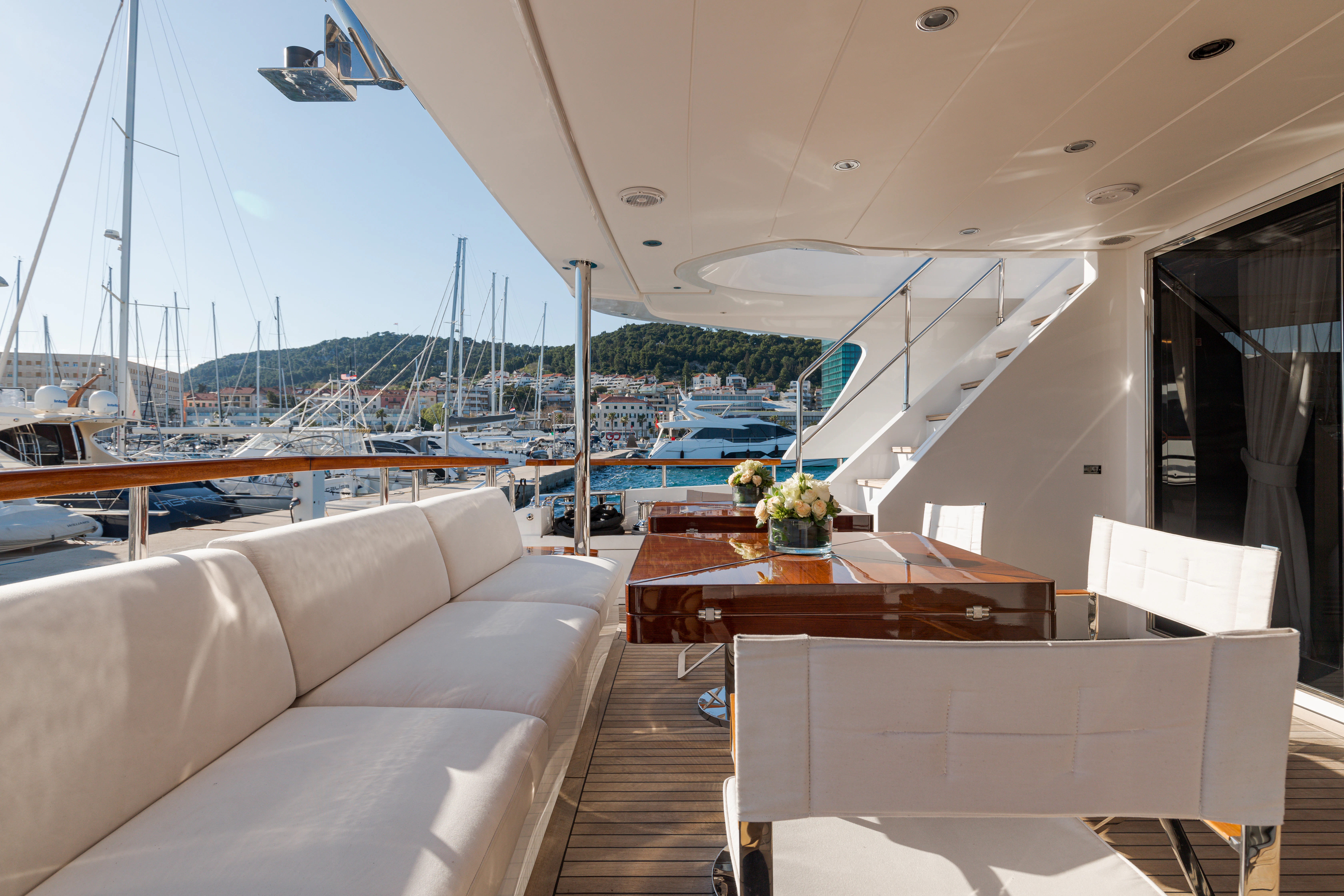 a boat on the water aboard BELLA VITA Yacht for Charter