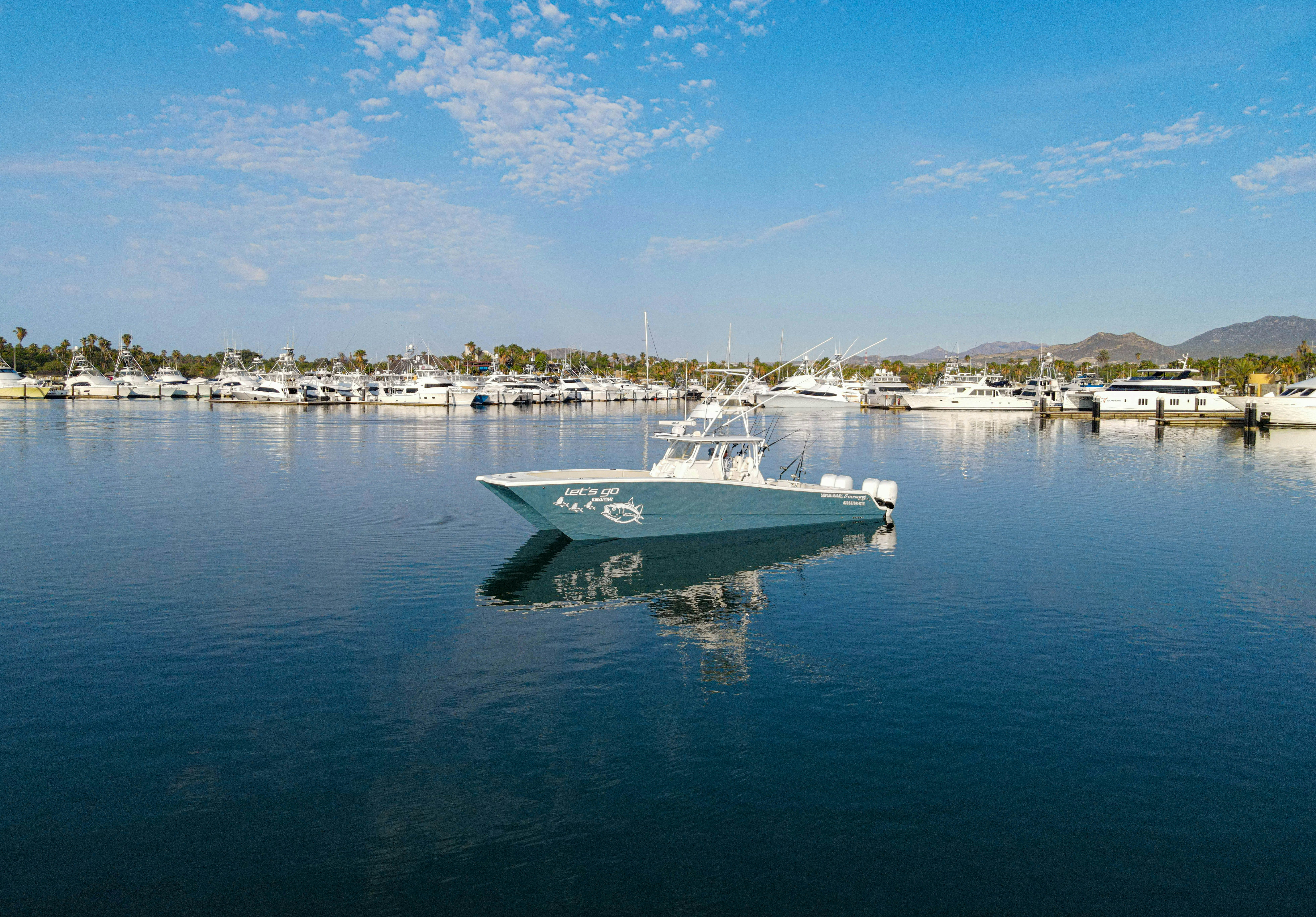 a boat in the water aboard LET'S GO Yacht for Sale