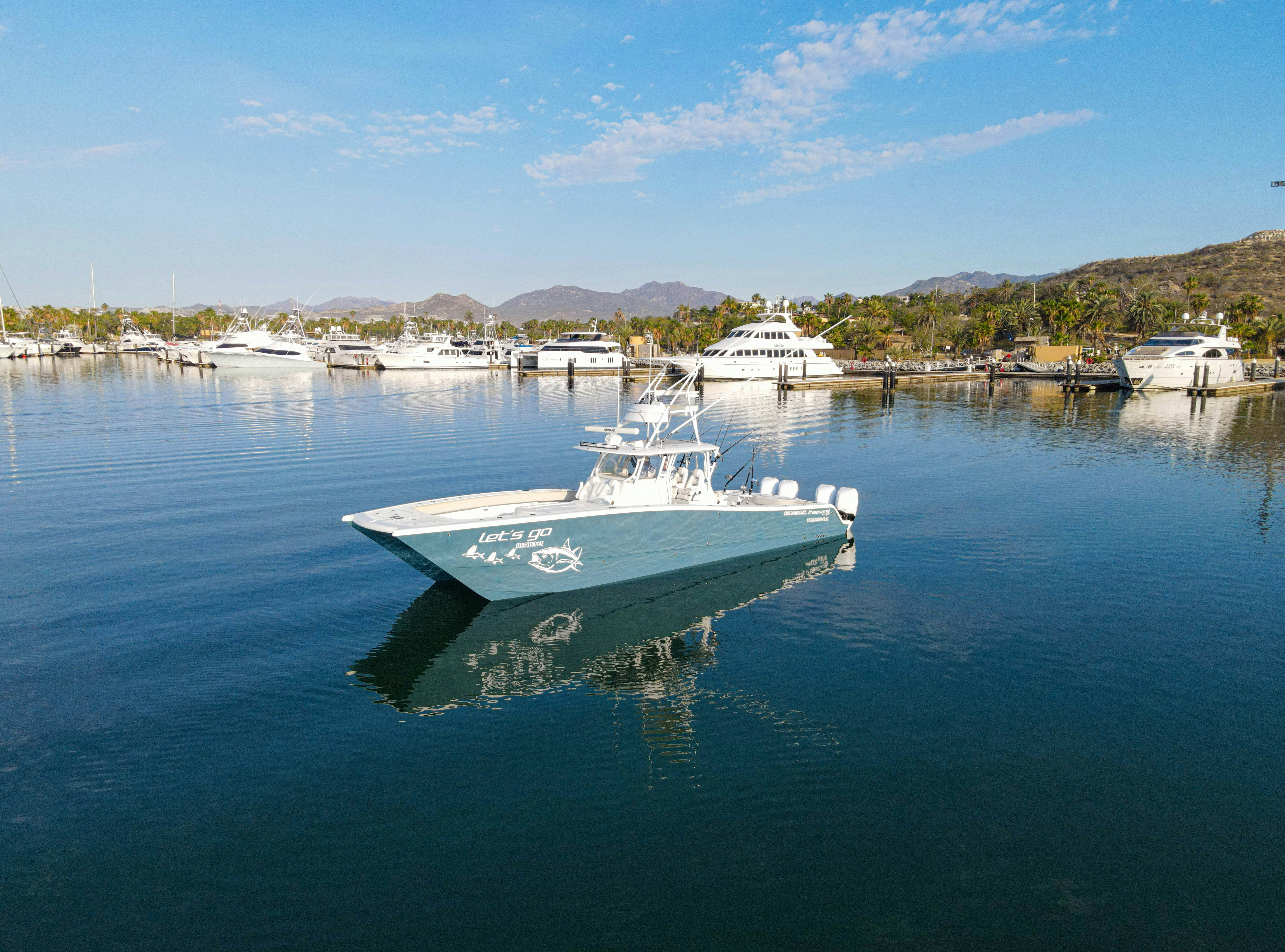 a boat in the water aboard LET'S GO Yacht for Sale