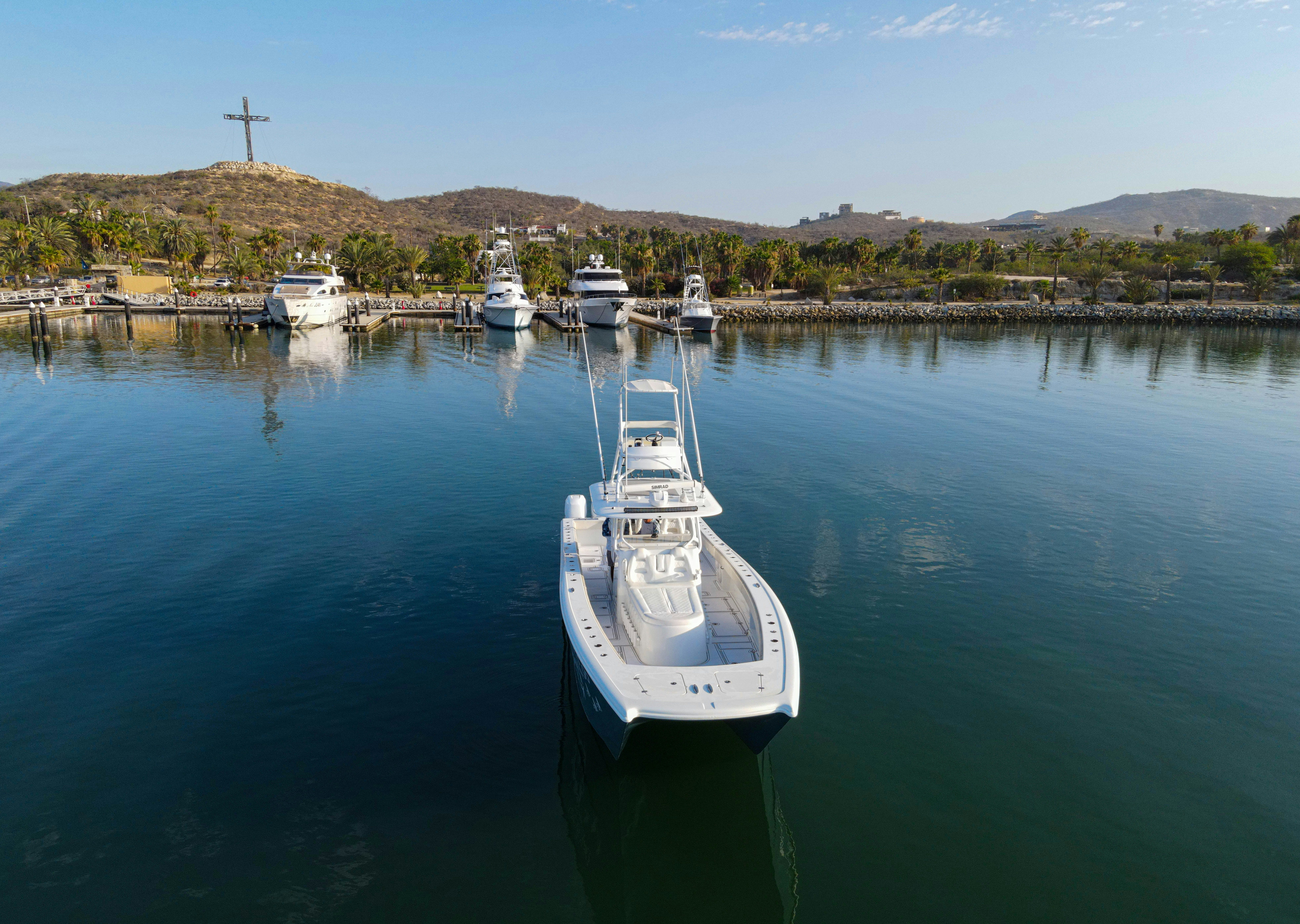 a boat in the water aboard LET'S GO Yacht for Sale