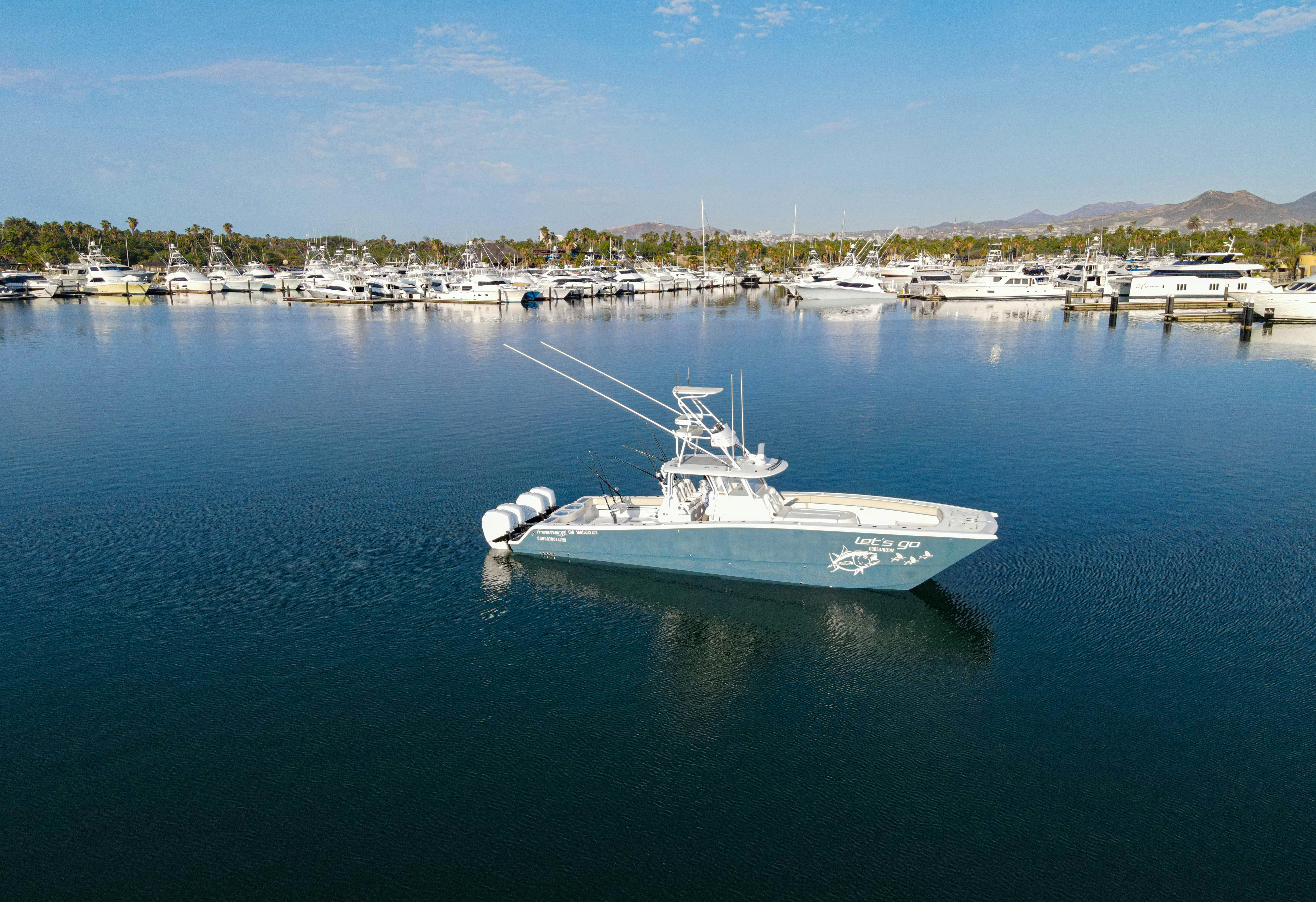 a boat in the water aboard LET'S GO Yacht for Sale