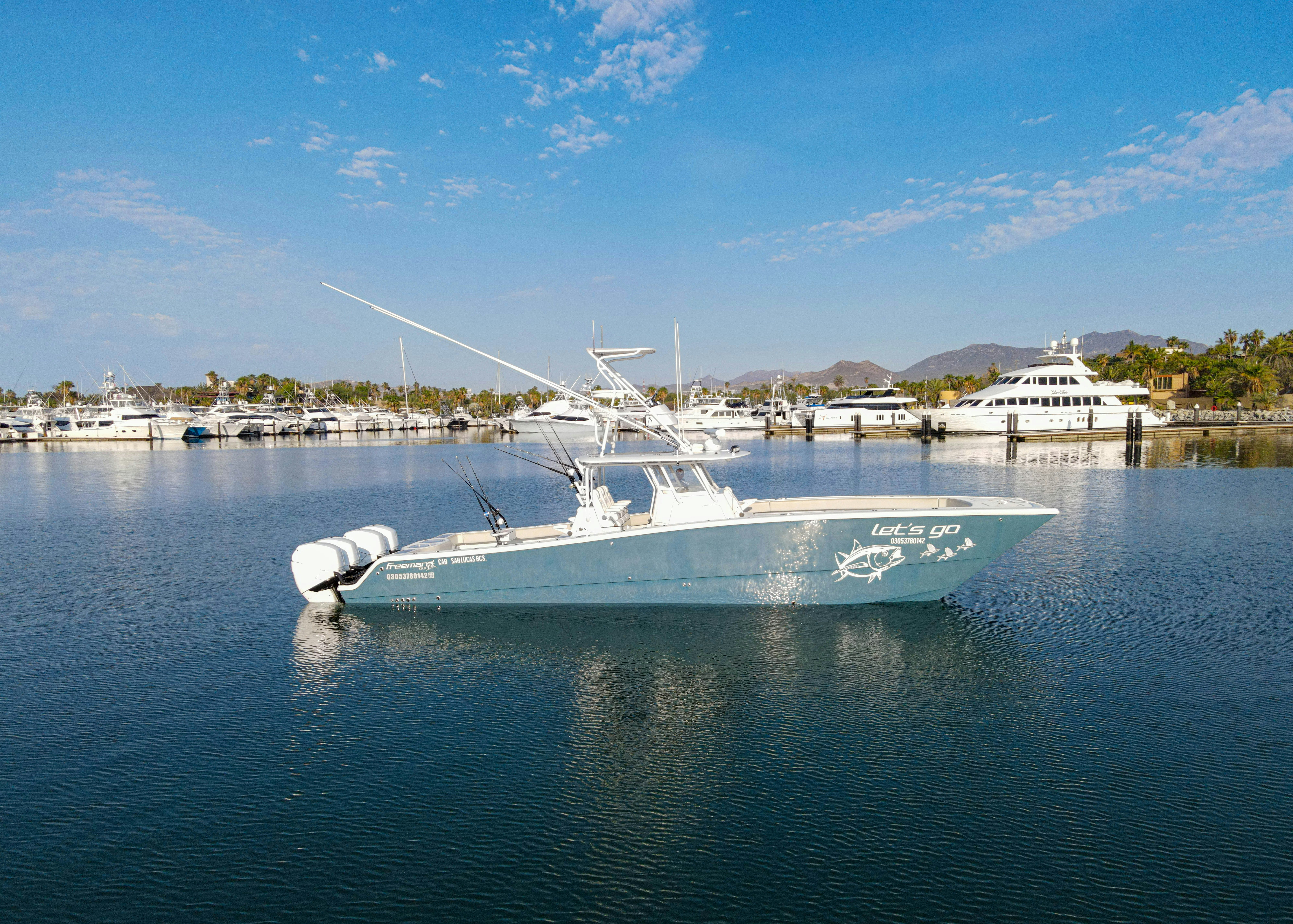 a boat on the water aboard LET'S GO Yacht for Sale
