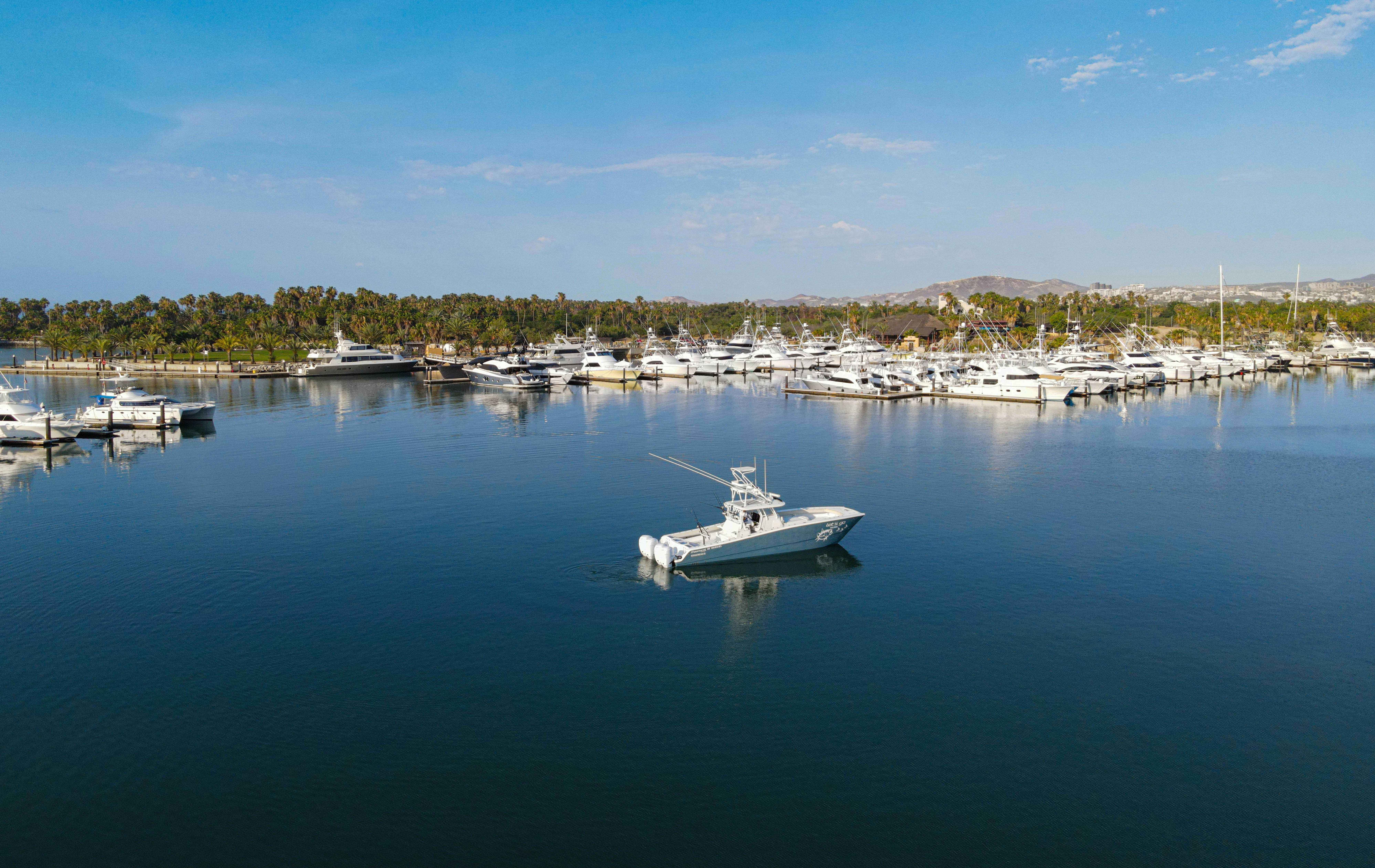 a boat in the water aboard LET'S GO Yacht for Sale