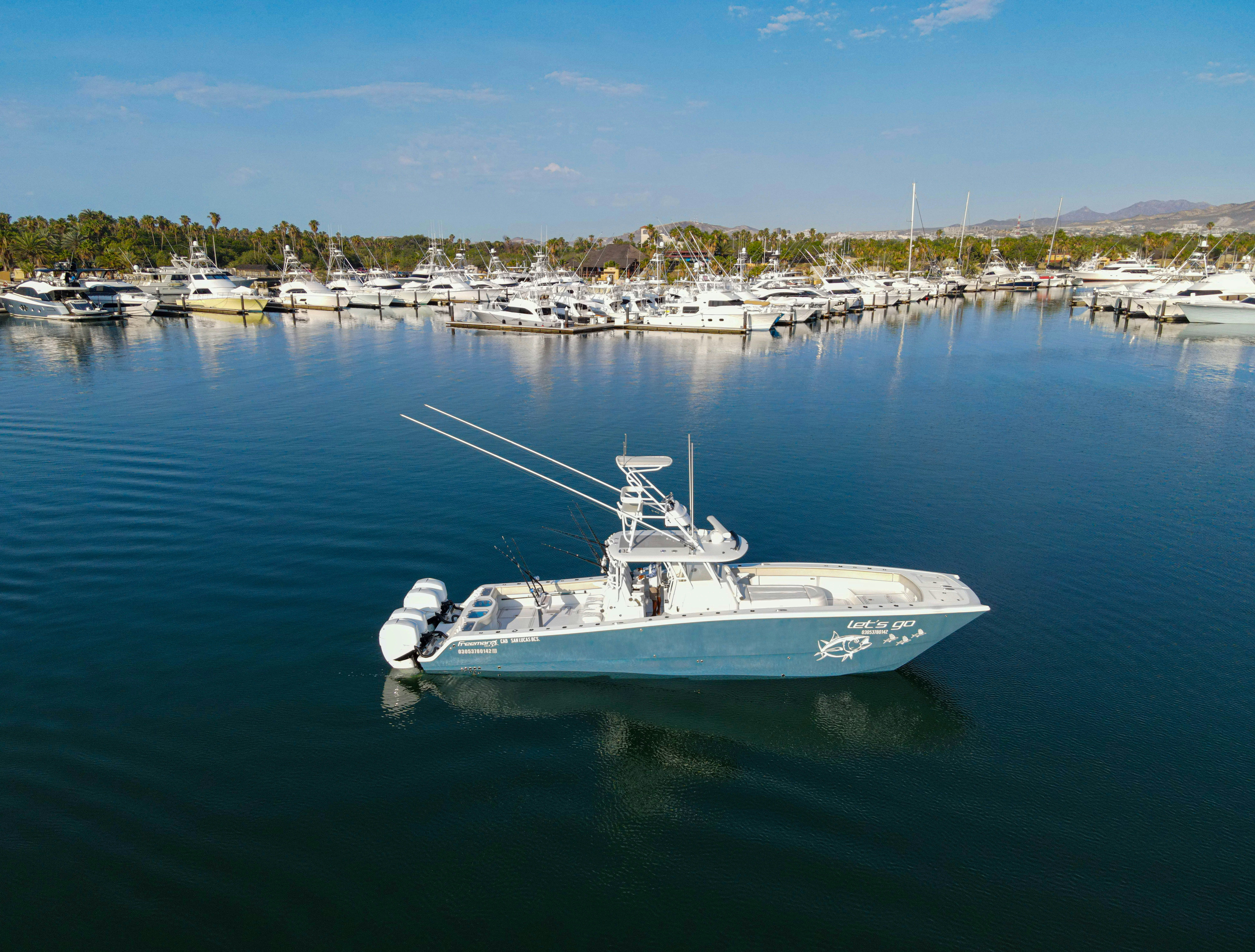 a boat in the water aboard LET'S GO Yacht for Sale
