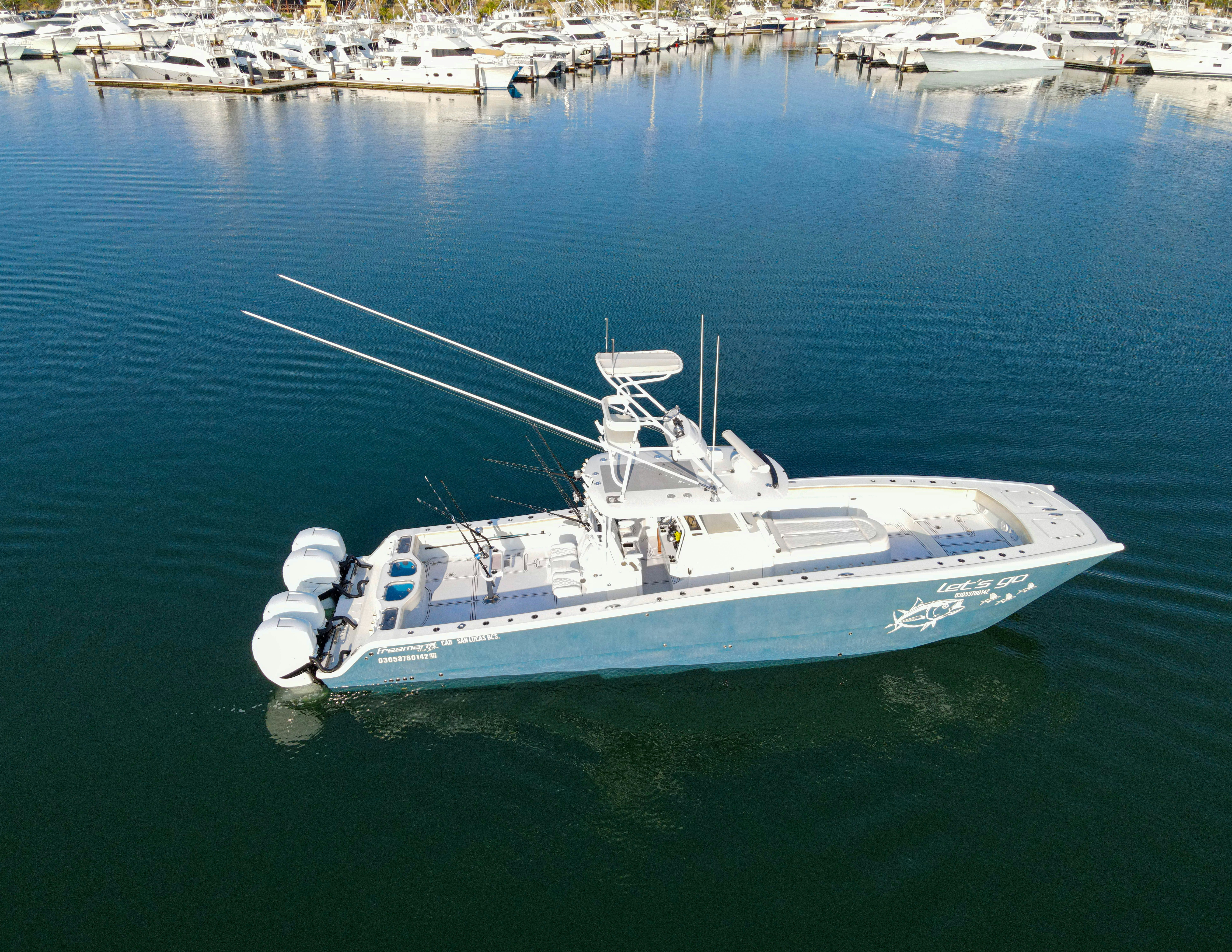 a boat in the water aboard LET'S GO Yacht for Sale