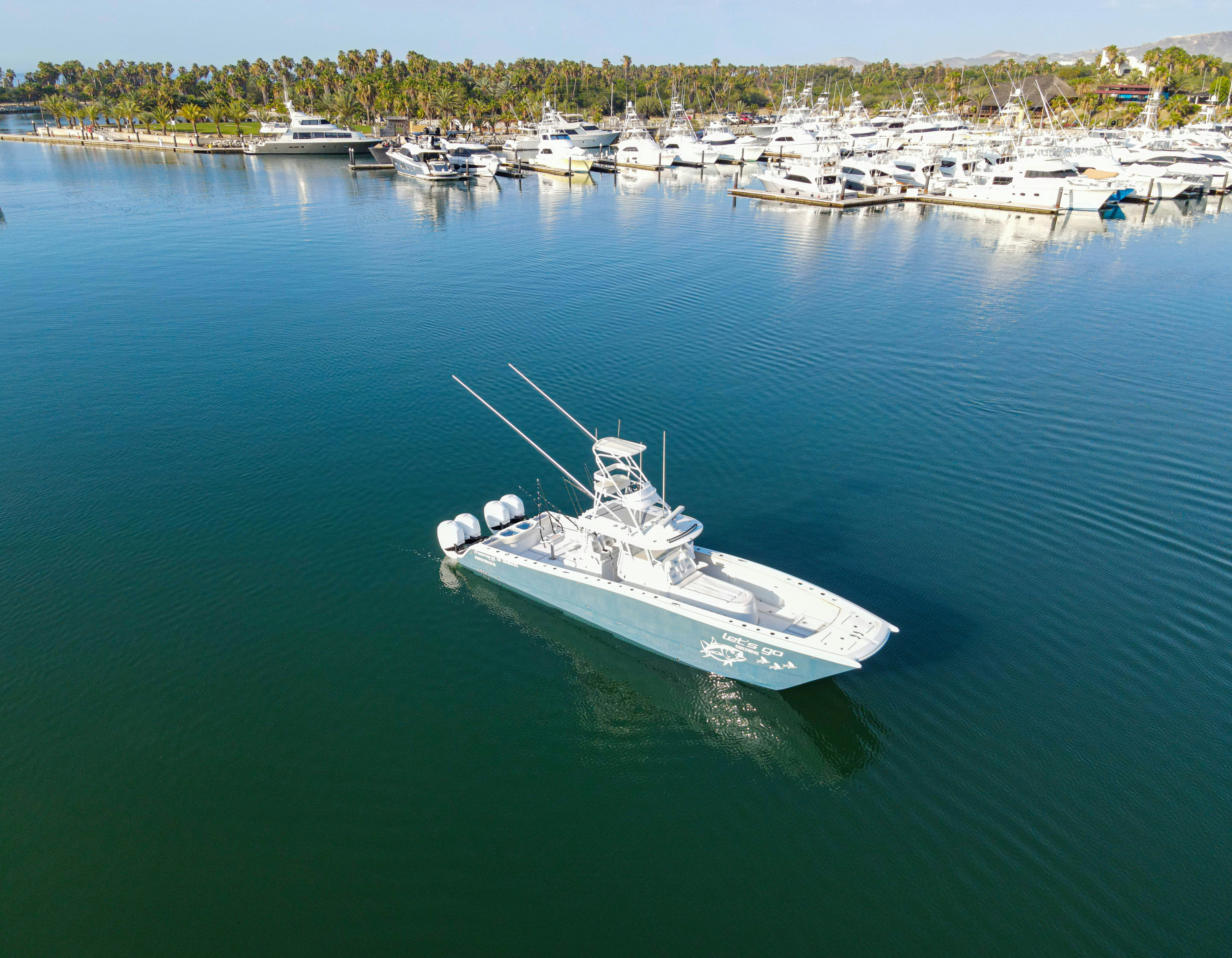 a boat in the water aboard LET'S GO Yacht for Sale