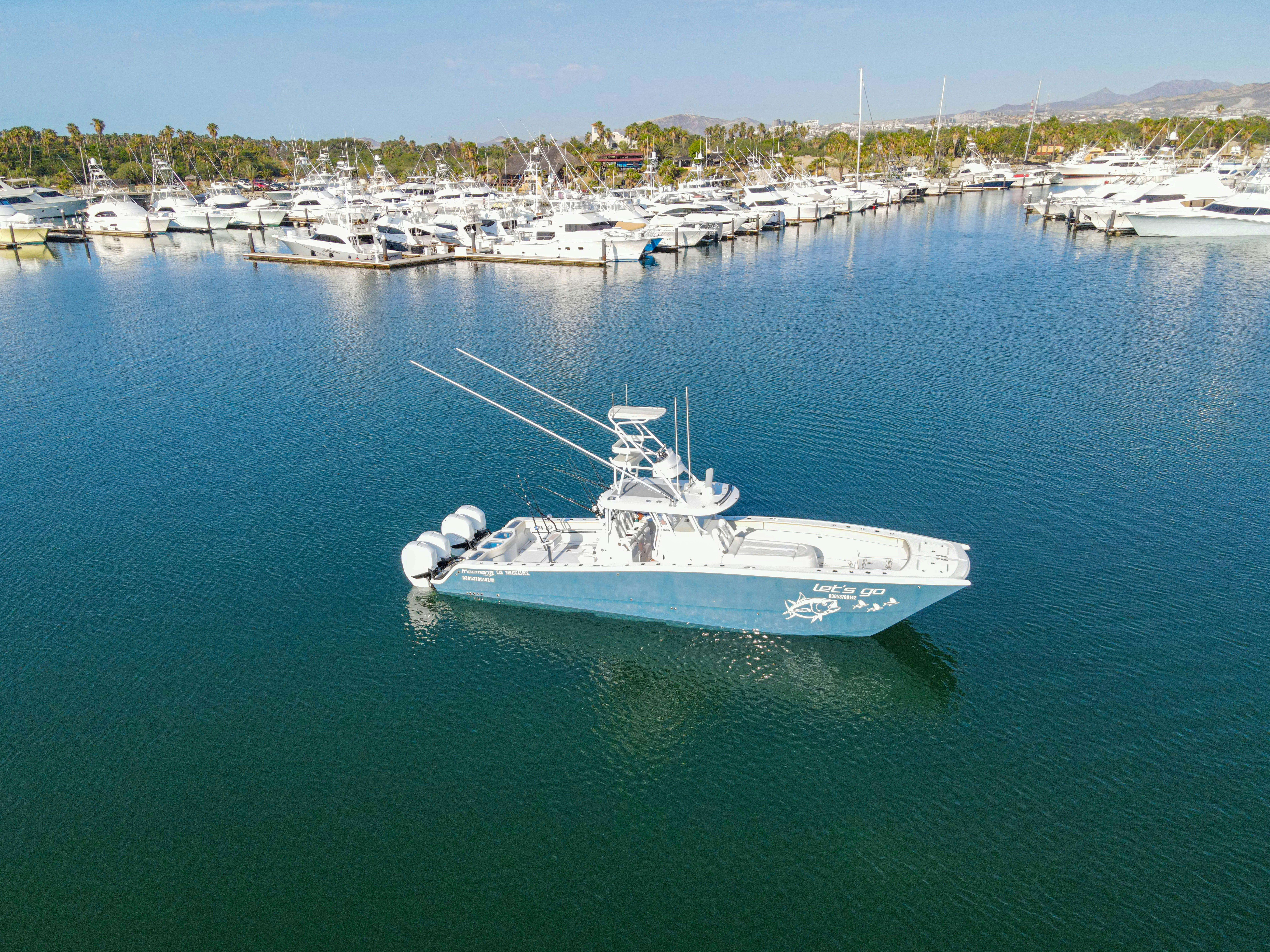 a boat in the water aboard LET'S GO Yacht for Sale
