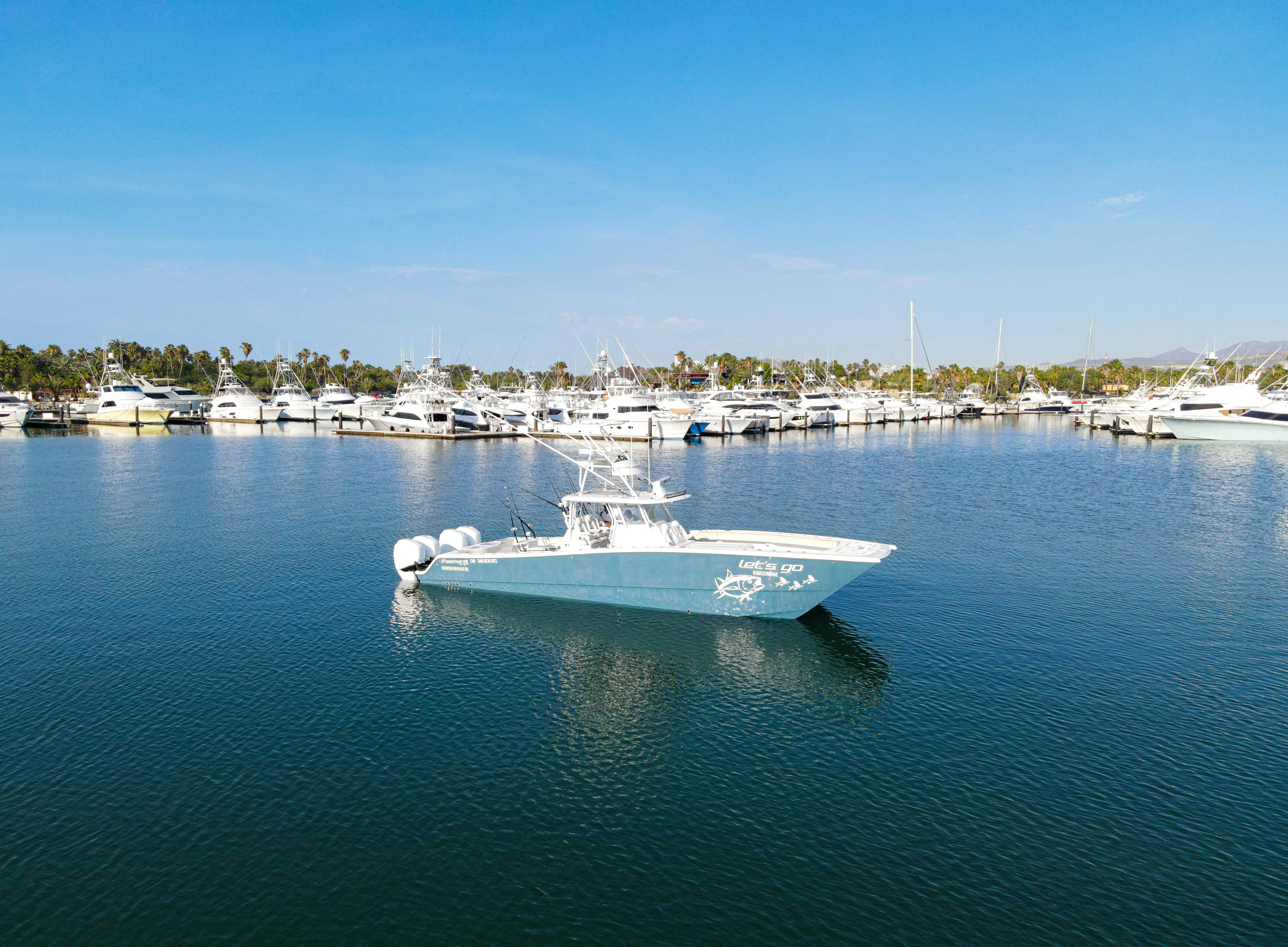 a boat in the water aboard LET'S GO Yacht for Sale