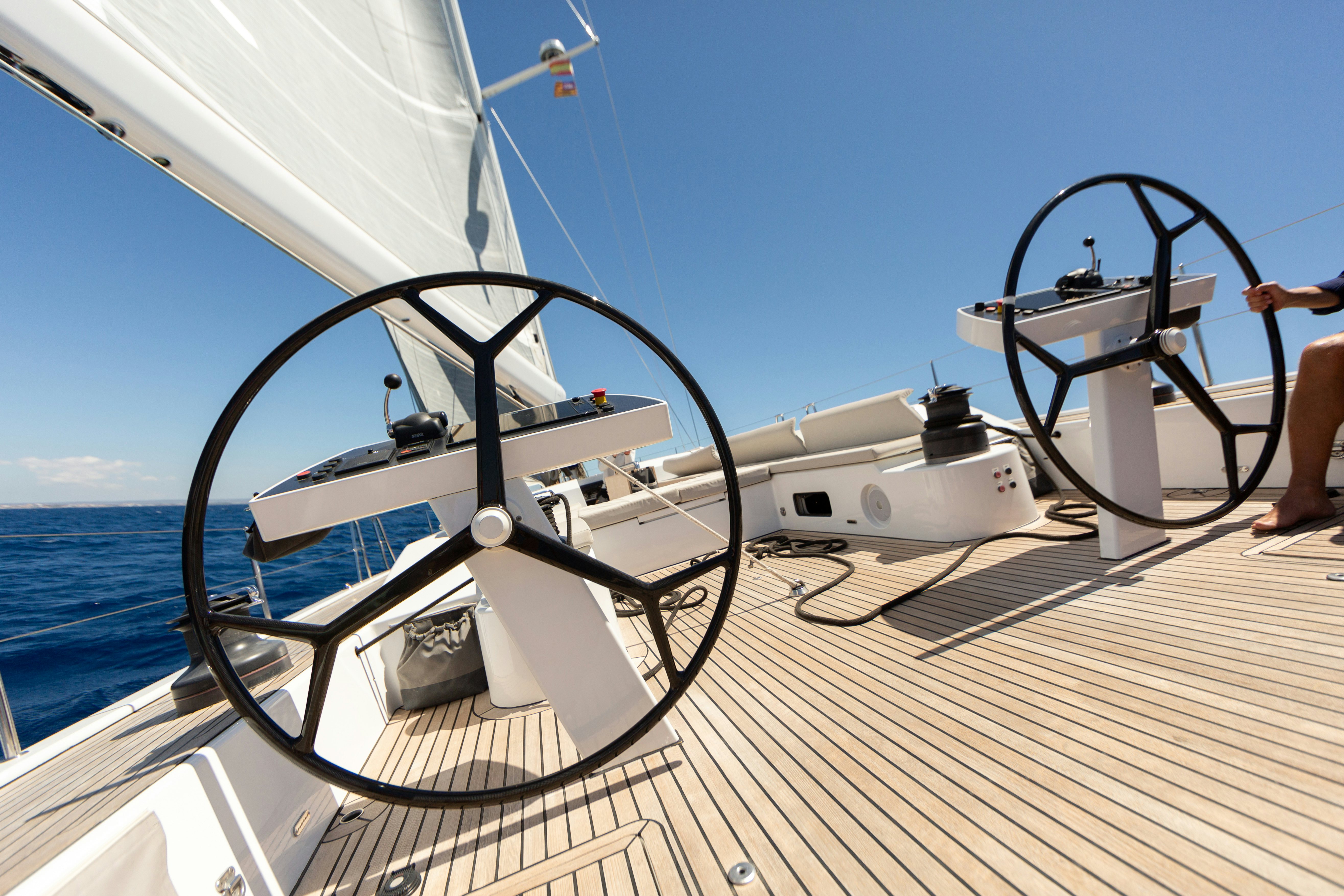 a boat on the water aboard FRIDA Yacht for Sale