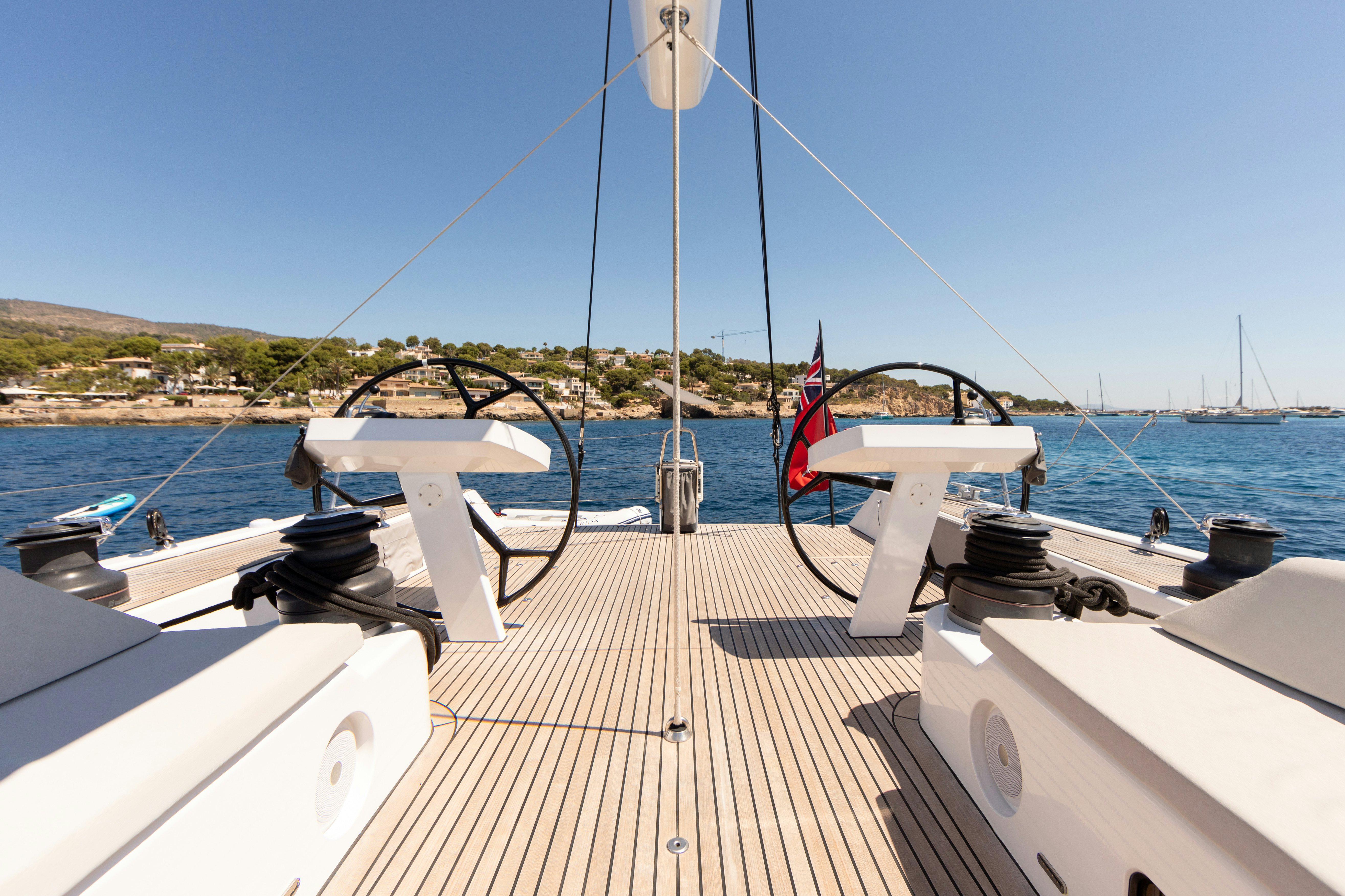 a boat on the water aboard FRIDA Yacht for Sale