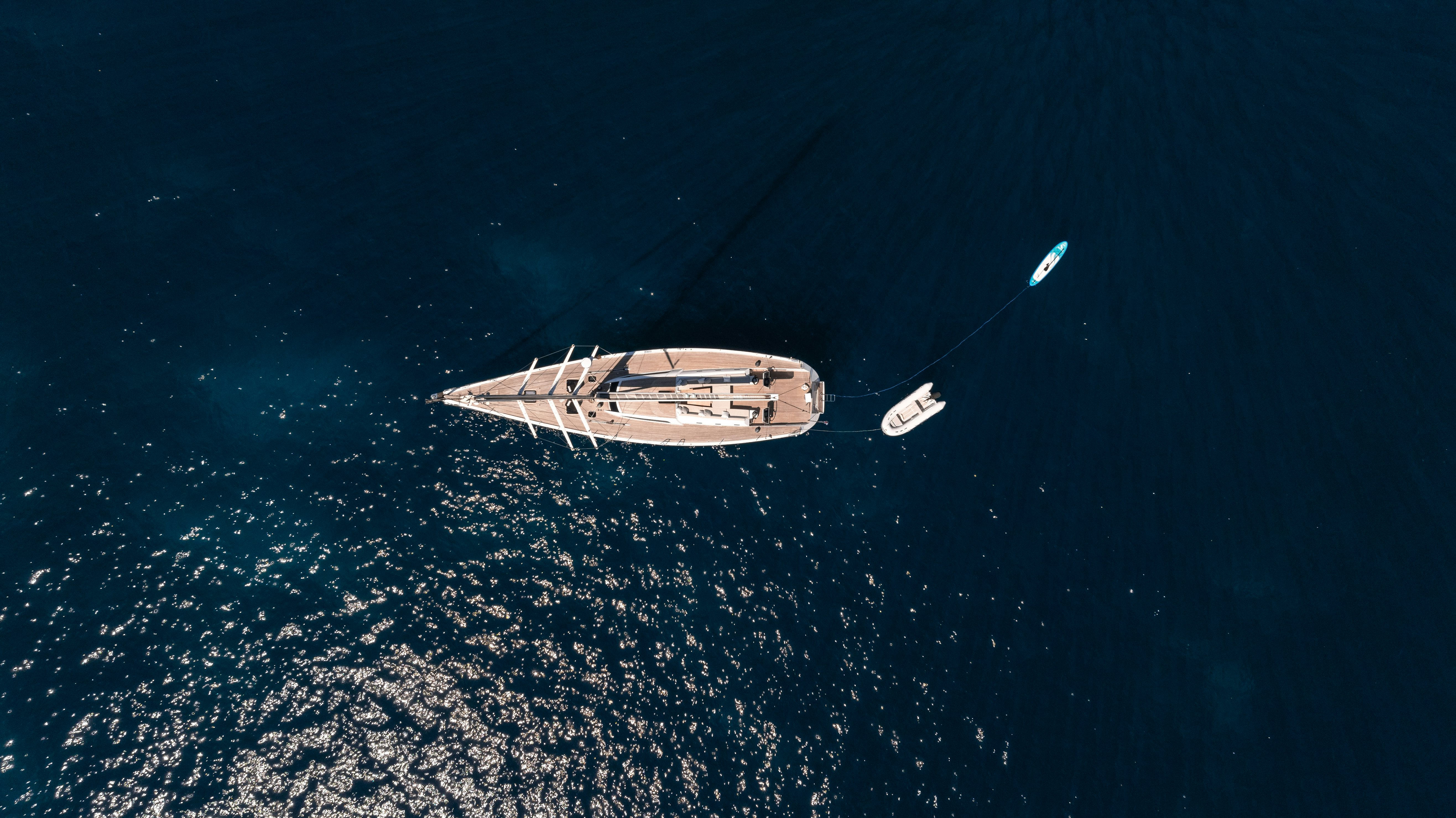 a boat in the water aboard FRIDA Yacht for Sale