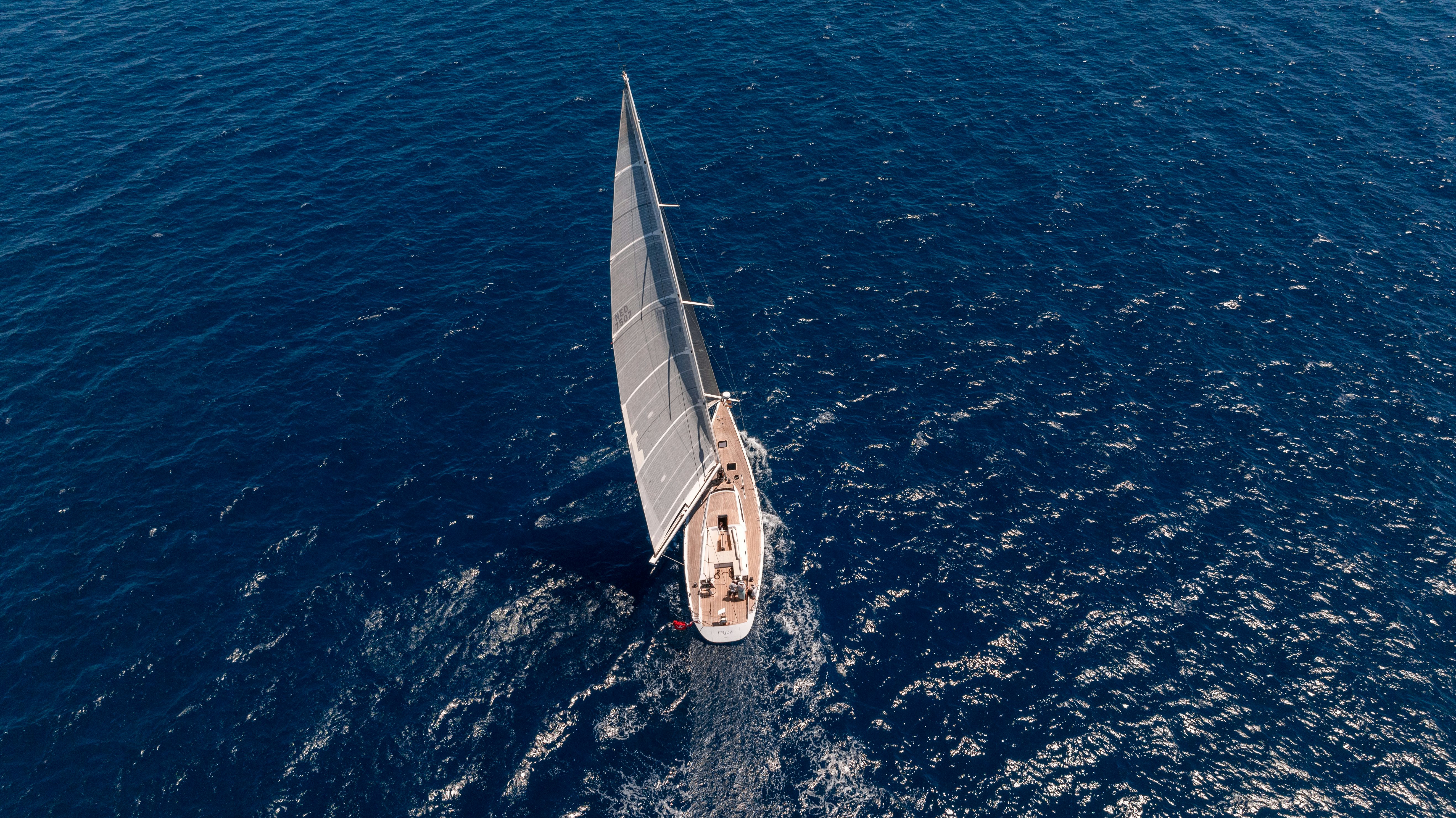 a boat in the water aboard FRIDA Yacht for Sale