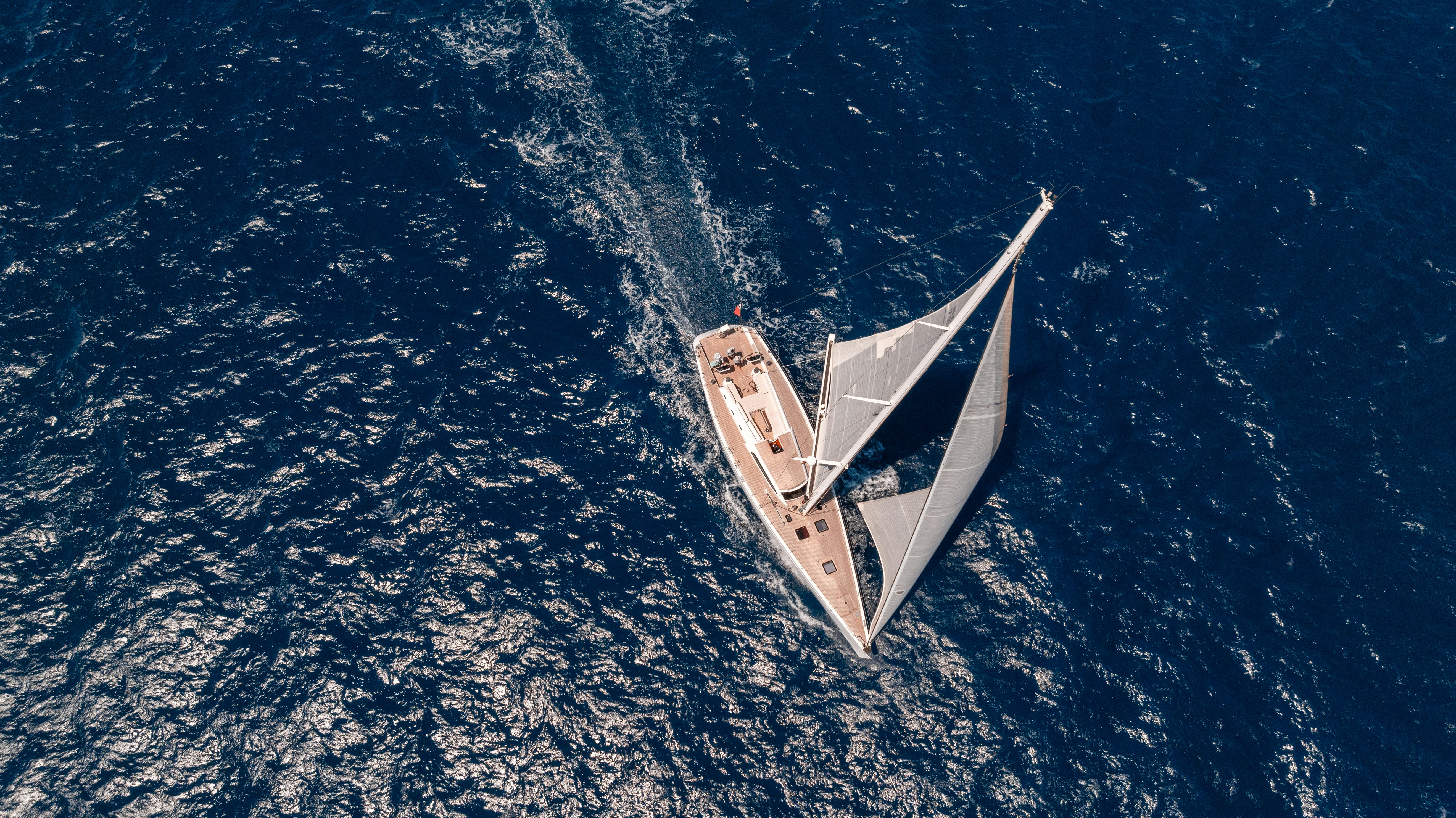a ship in the water aboard FRIDA Yacht for Sale