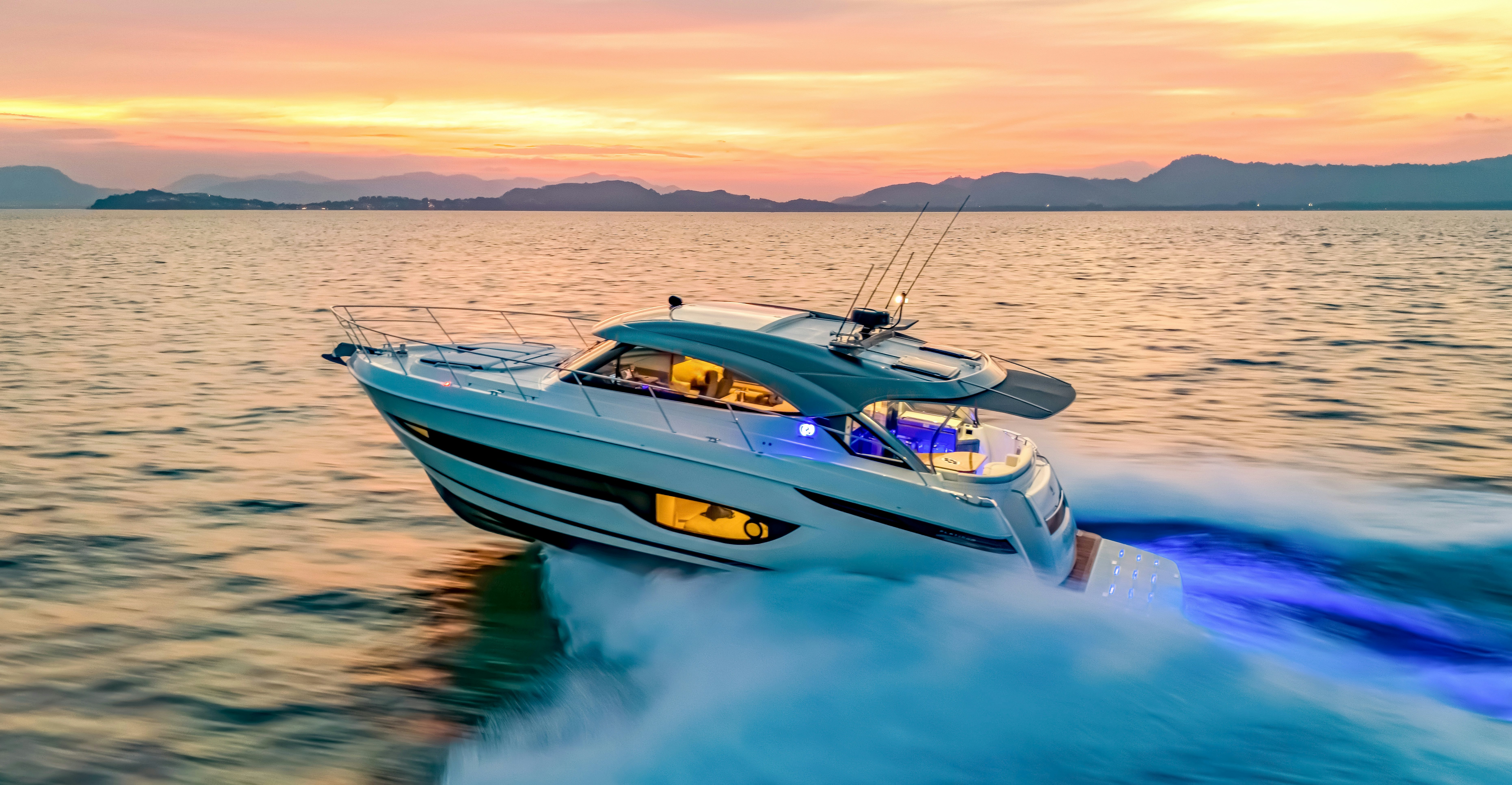 a boat in the water aboard RIVIERA 4600 SPORT YACHT Yacht for Sale