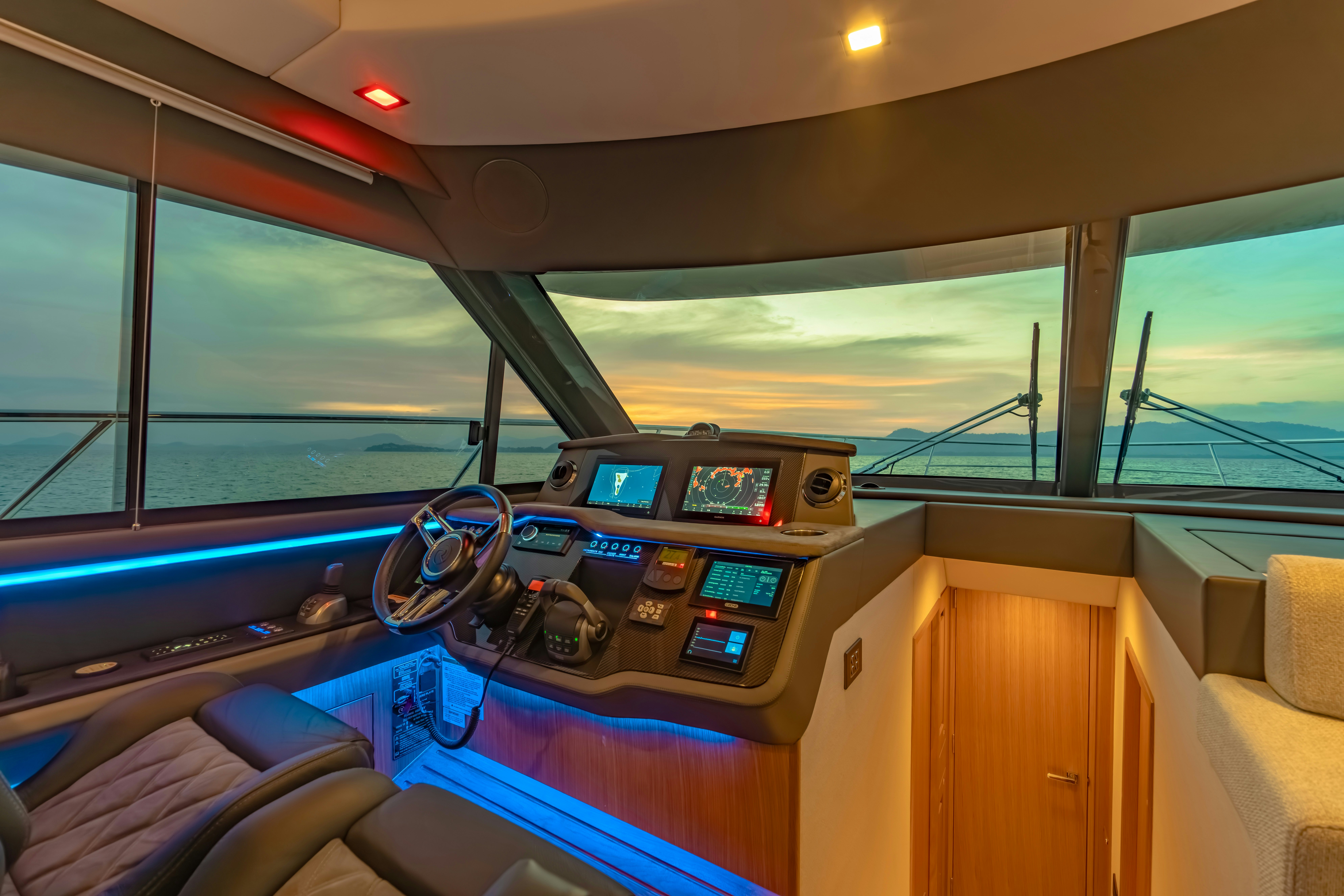 inside of a car aboard RIVIERA 4600 SPORT YACHT Yacht for Sale