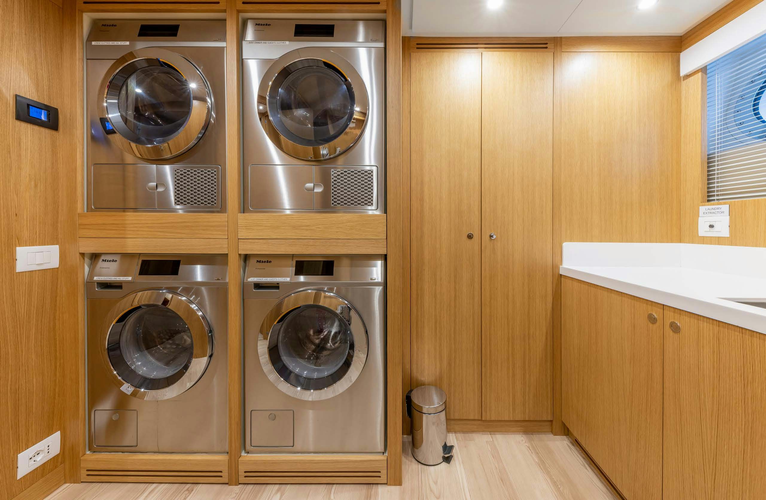 a kitchen with a few washing machines aboard IRYNA II Yacht for Sale