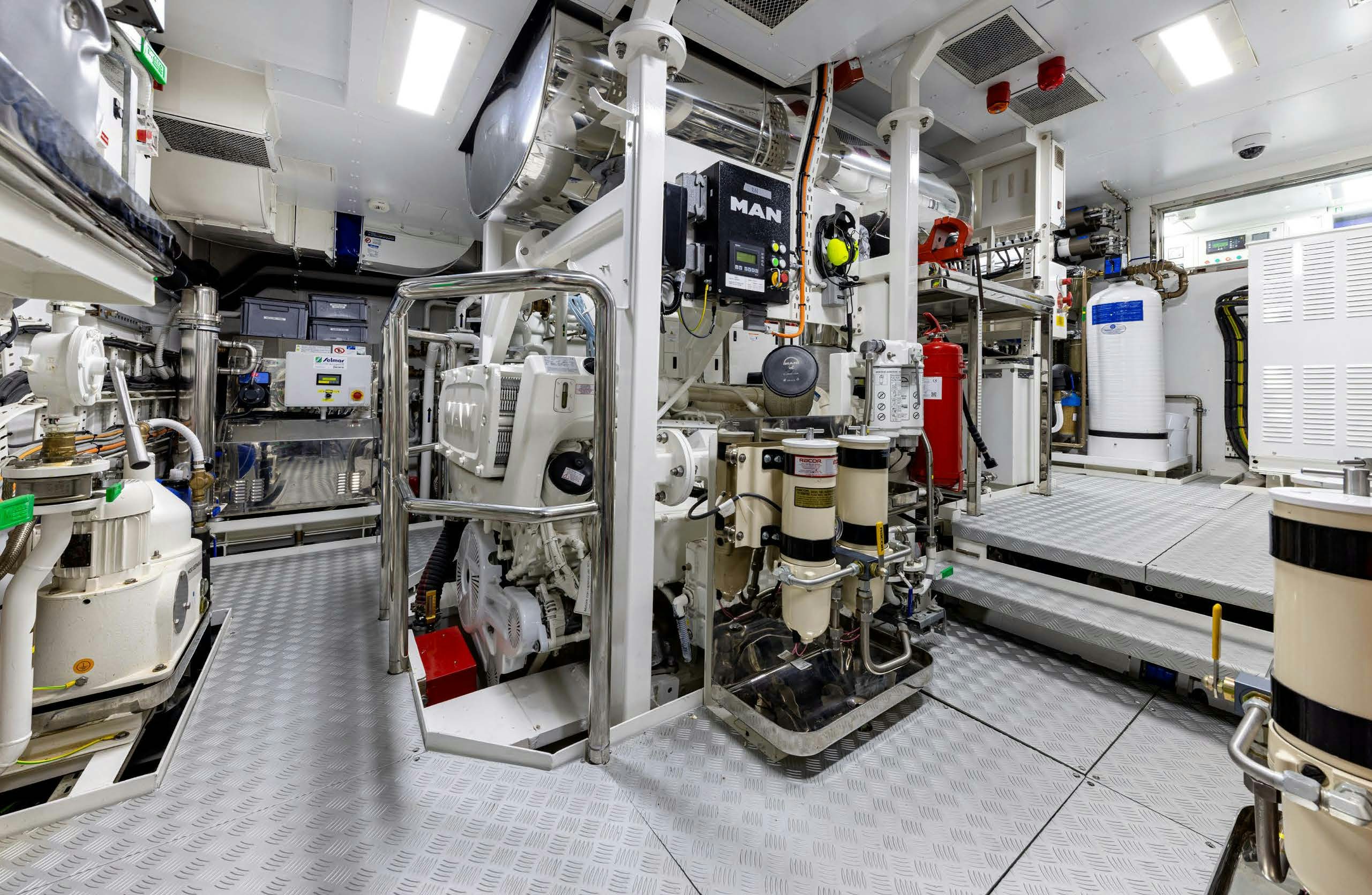 a room with machinery aboard IRYNA II Yacht for Sale