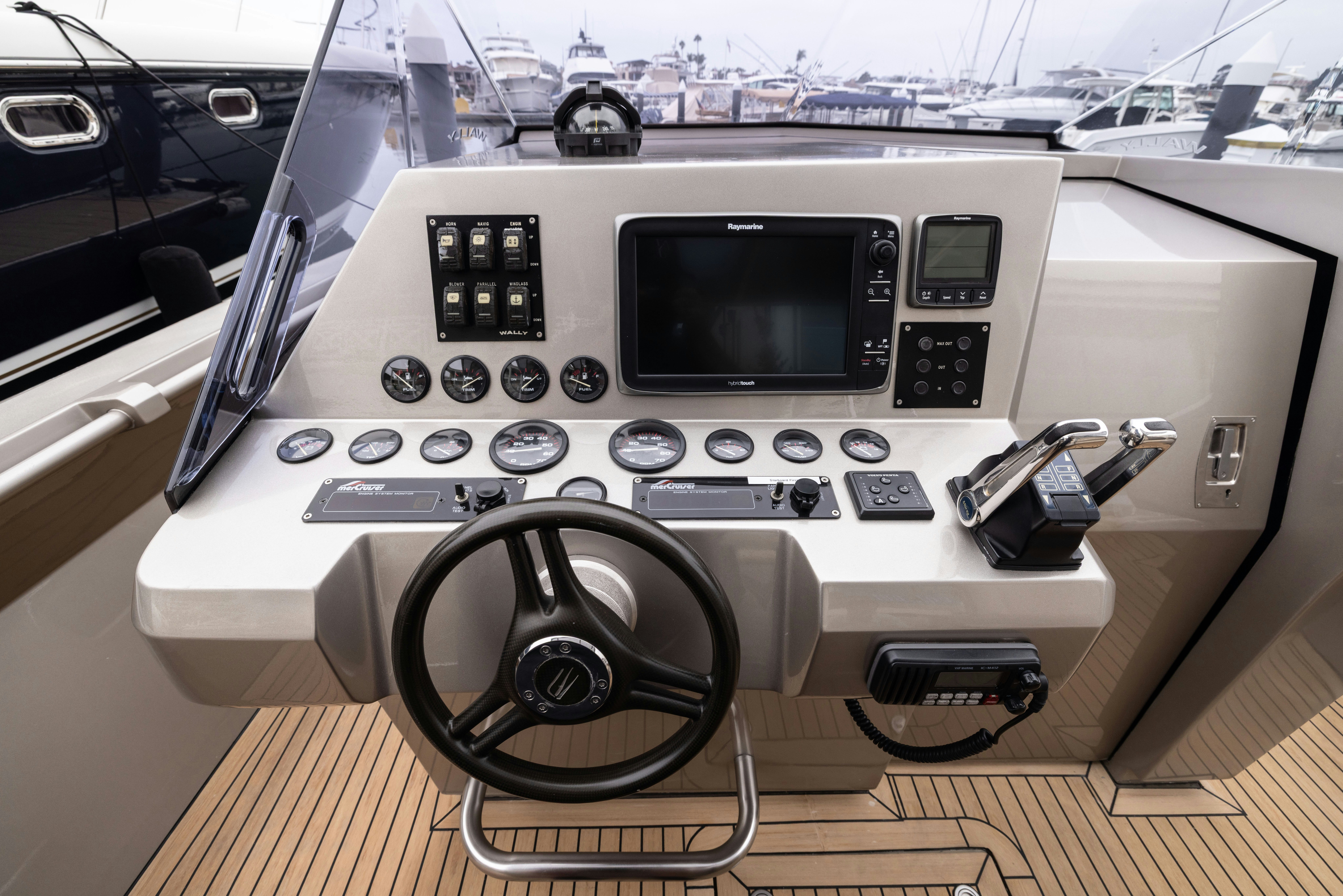 a radio on a table aboard FAN SEA II Yacht for Sale