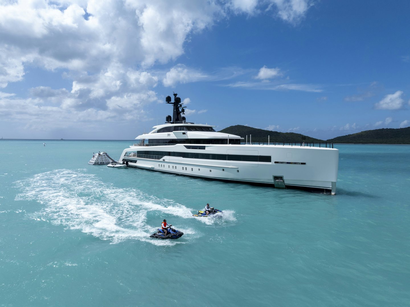 a boat in the water aboard RIO Yacht for Charter