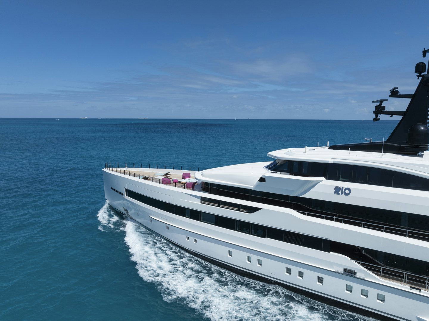 a boat on the water aboard RIO Yacht for Charter