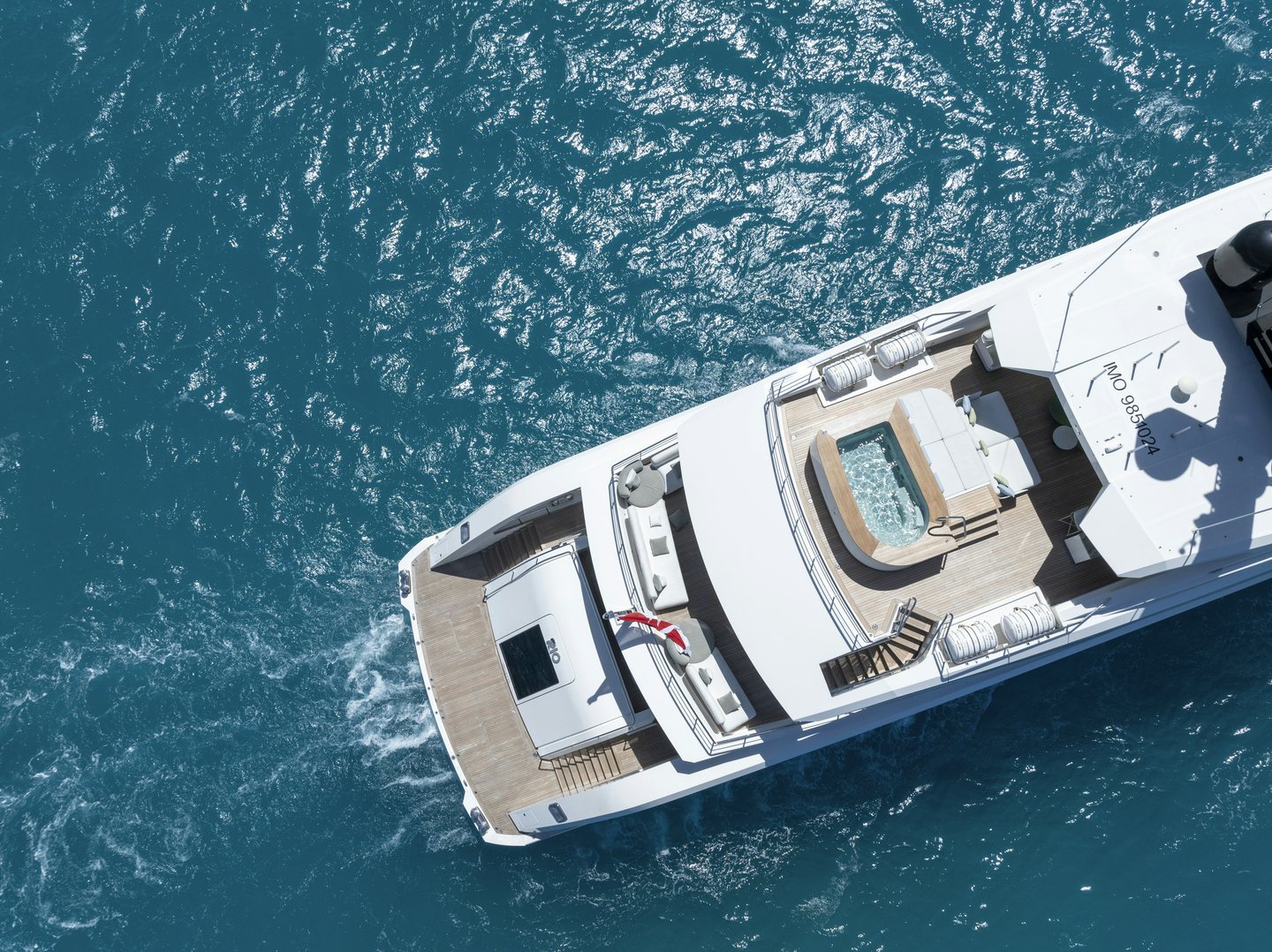 a space ship in the water aboard RIO Yacht for Charter