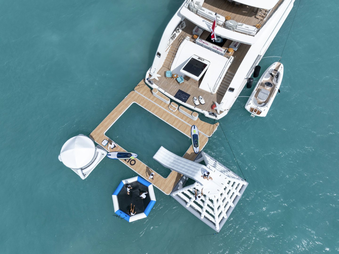 a boat on the water aboard RIO Yacht for Charter