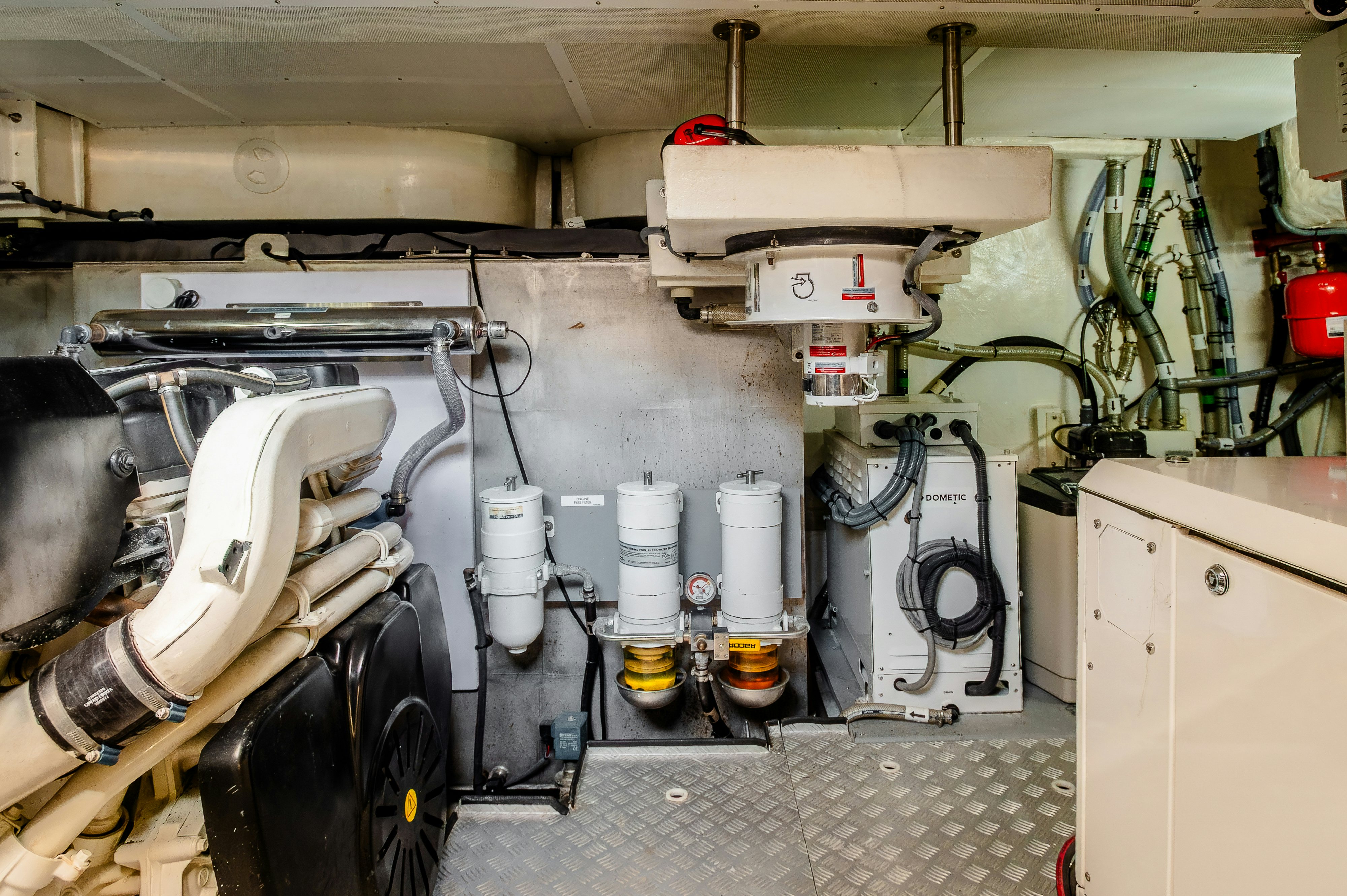 a room with machinery aboard VIAKAREY Yacht for Sale