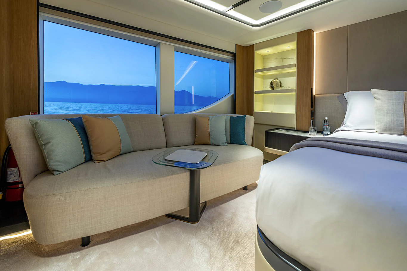 a room with a couch and a table aboard ALKHADRA Yacht for Charter