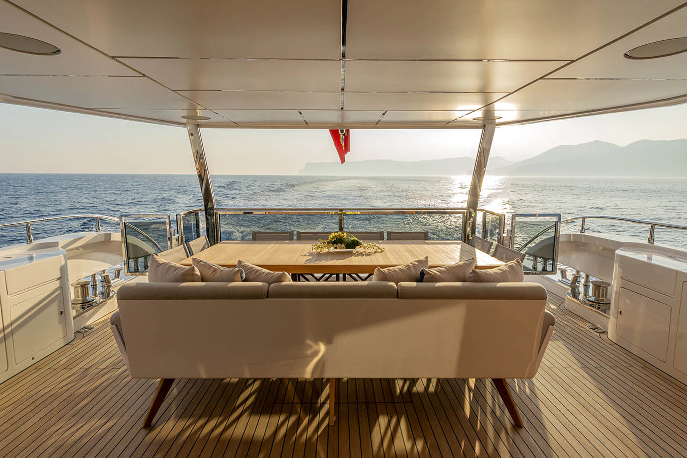 a deck overlooking the ocean aboard ALKHADRA Yacht for Charter
