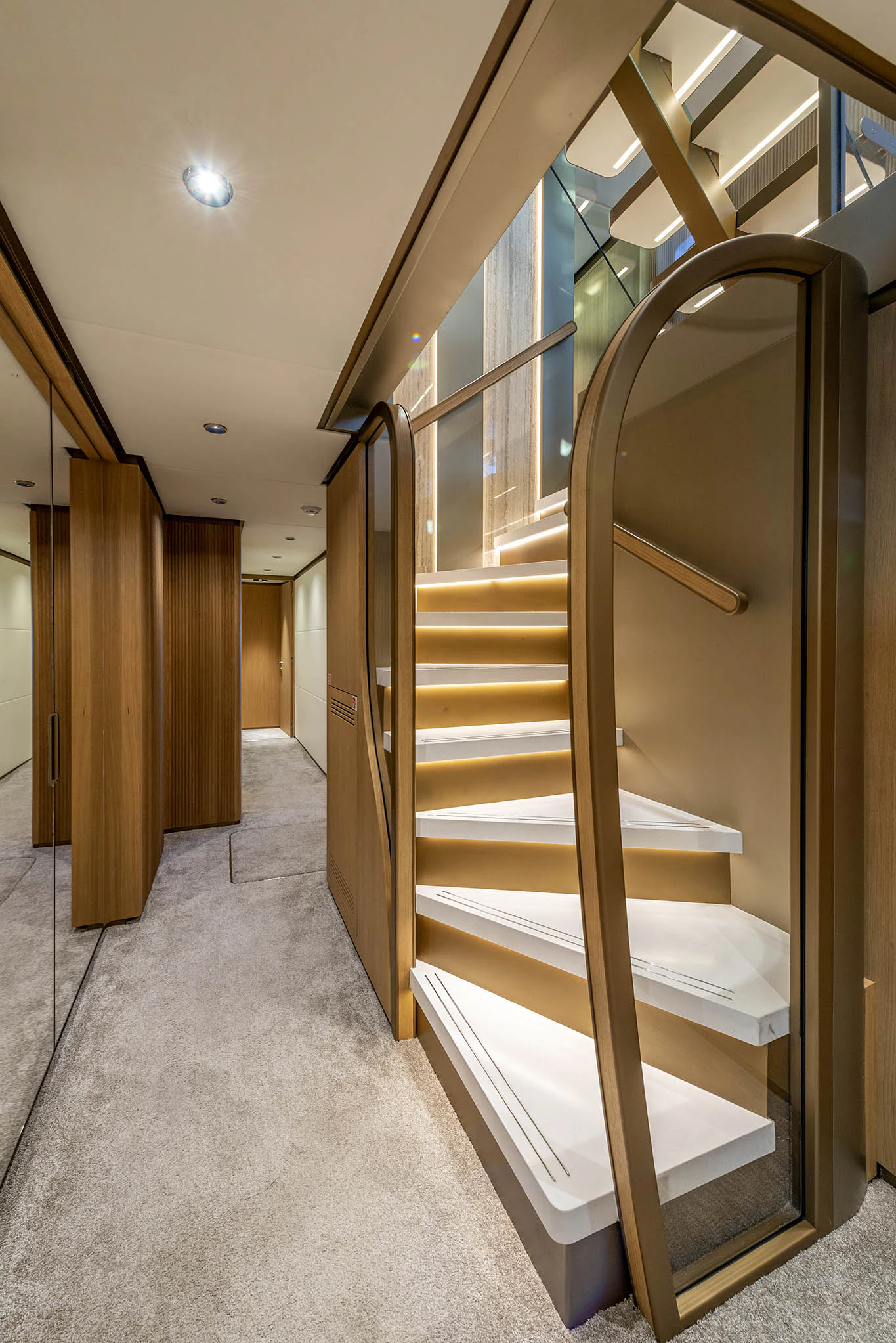 a staircase in a building aboard ALKHADRA Yacht for Charter